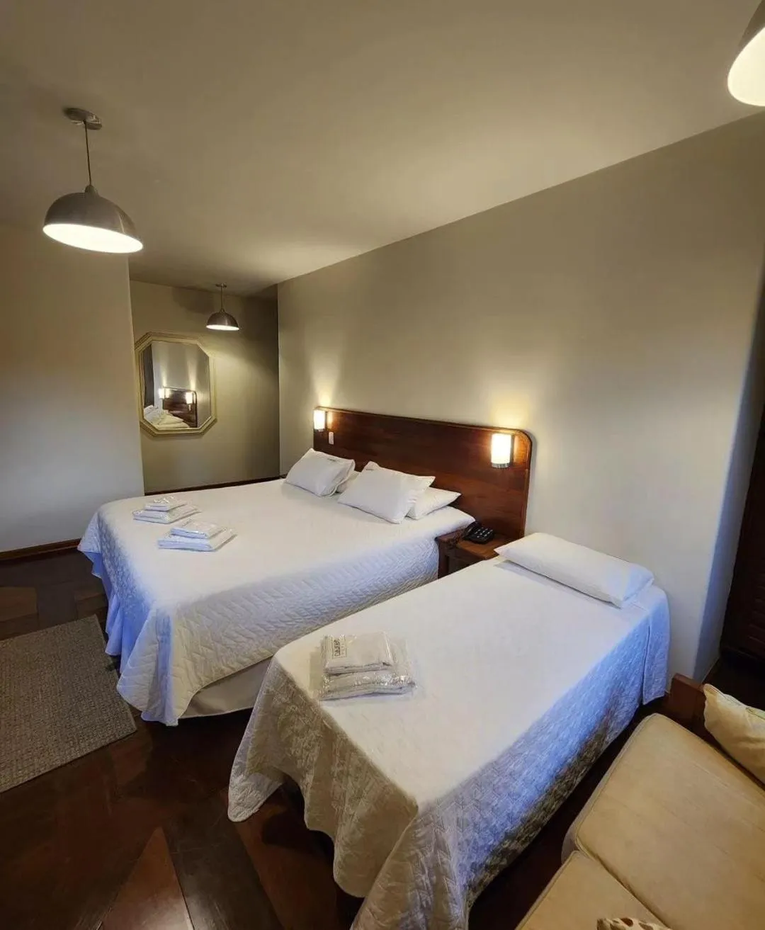 Bed in Pousada O Garimpo.