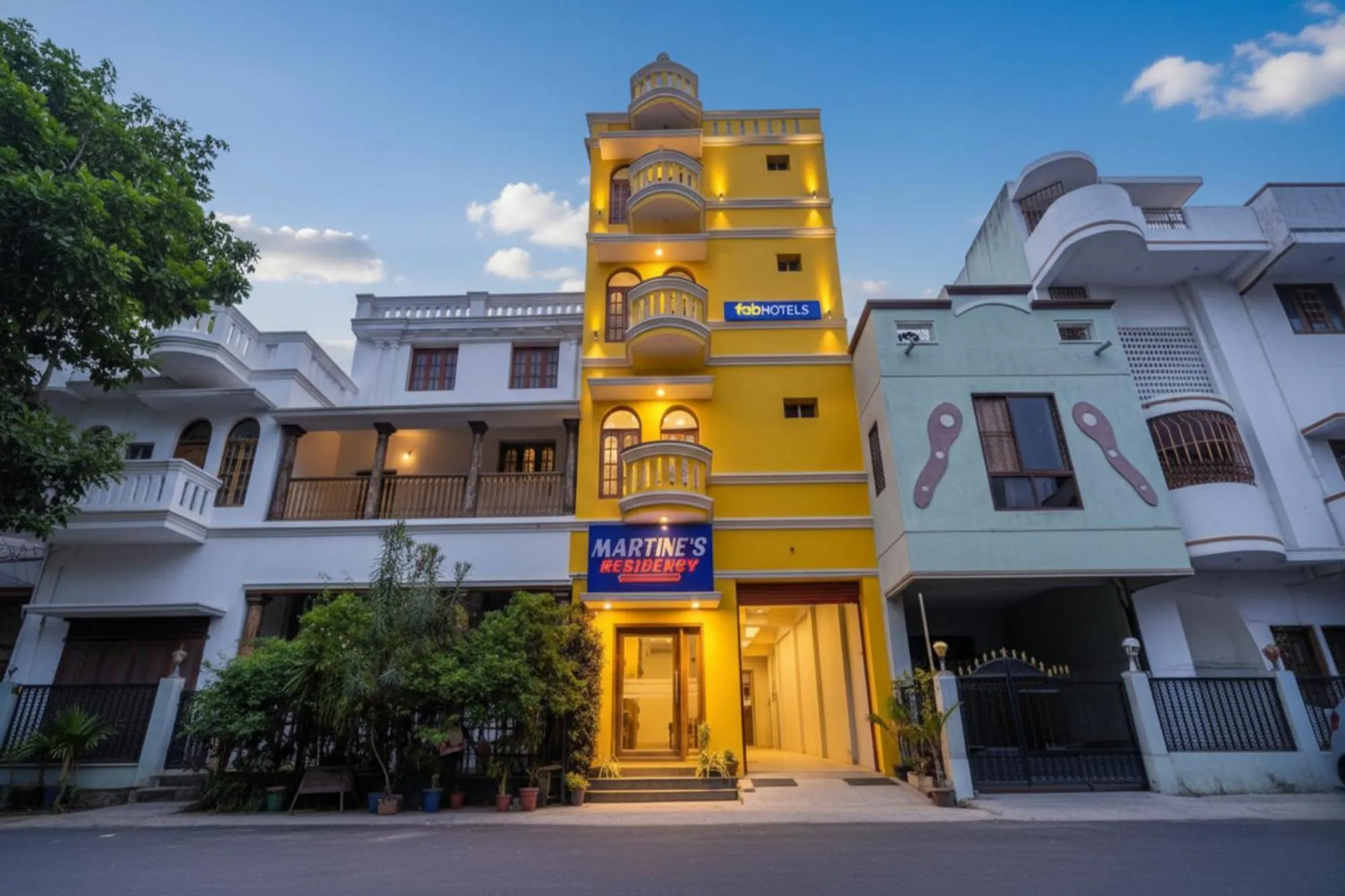 Property building in FabHotel Martine's Residency - French Colony, 5 Mins from Rock Beach
