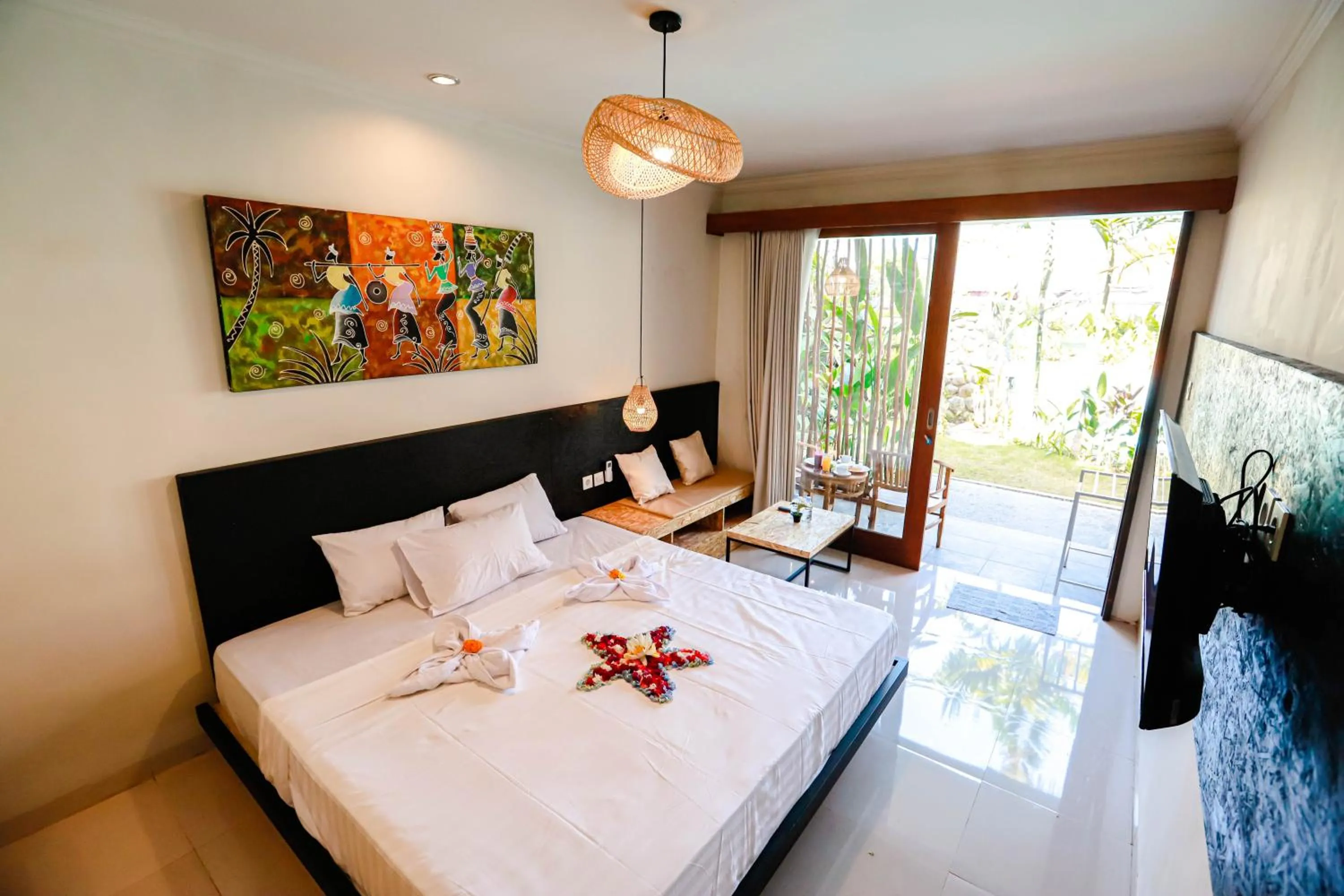 Bed in Neo Bintang Bungalow Cafe and Pool