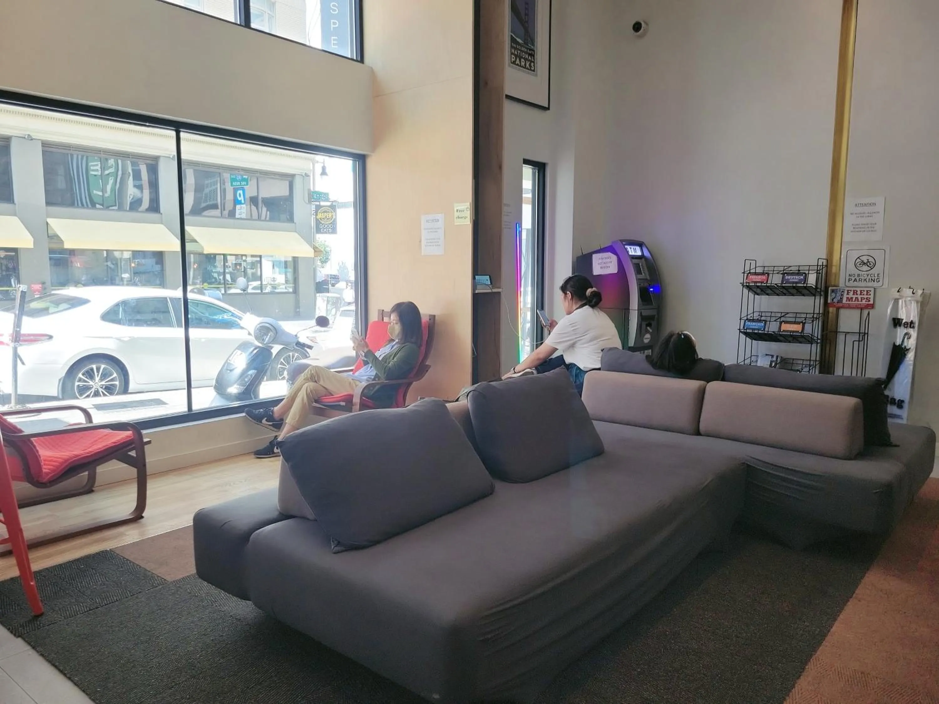 Seating area in Orange Village Hostel