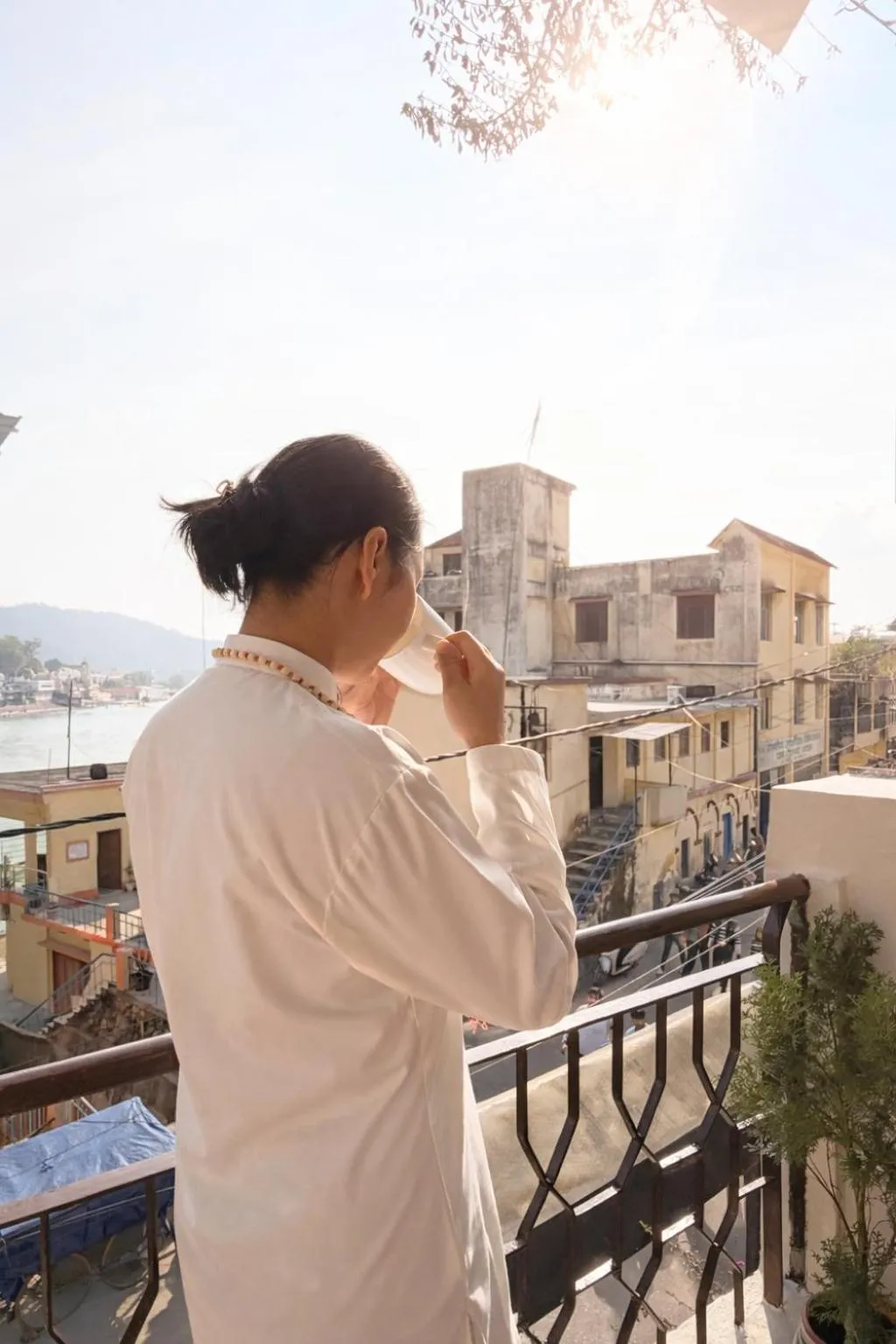 Bed in Sanskriti Vedic Retreat