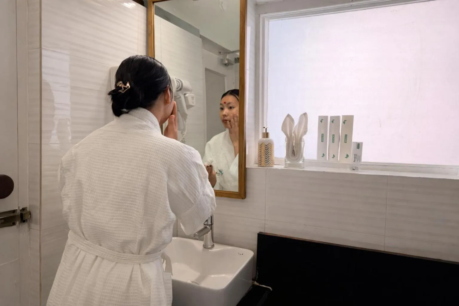 Bed in Sanskriti Vedic Retreat