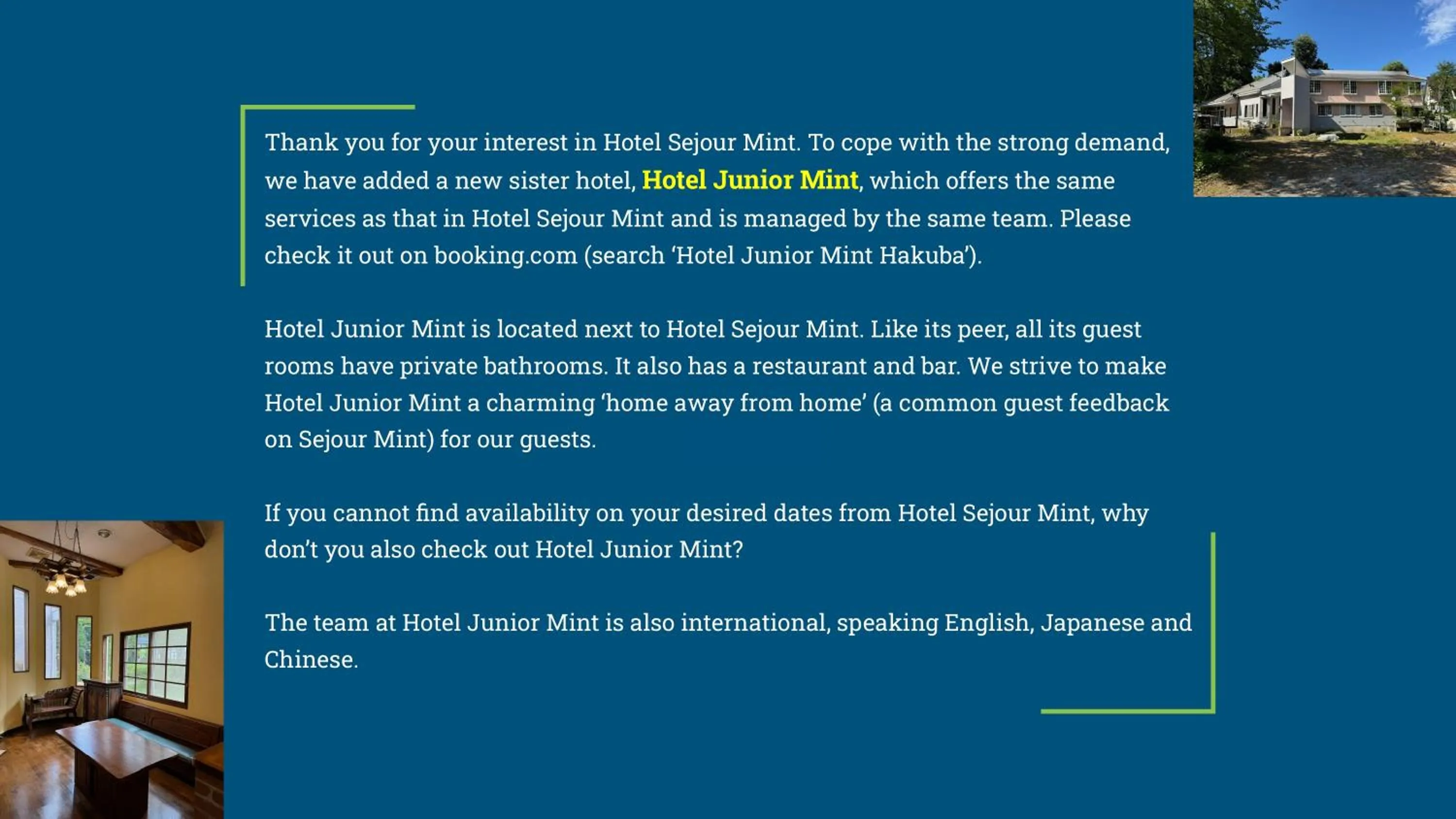 Property building in Hotel Sejour Mint in Hakuba