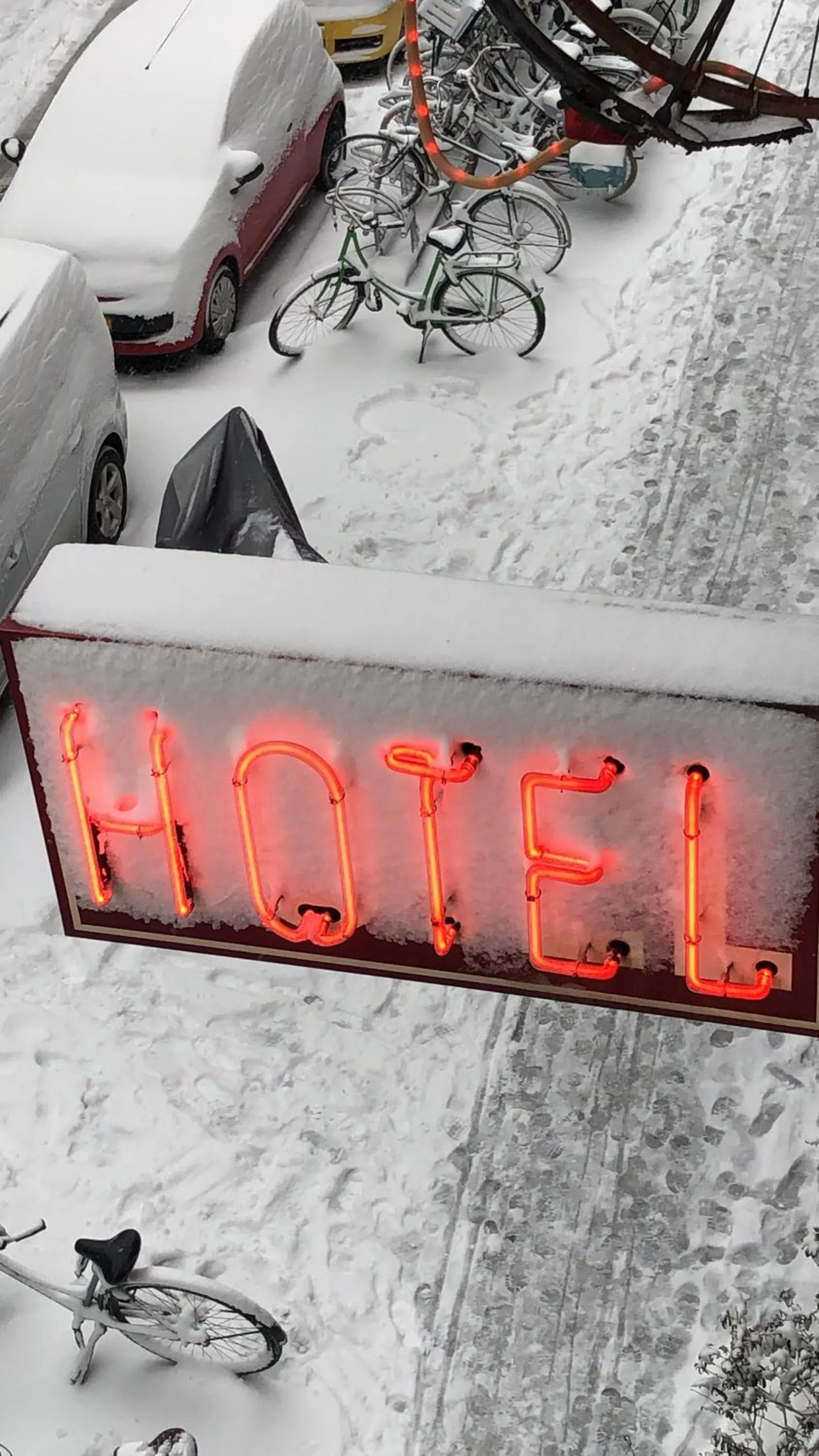 Winter in Bicycle Hotel Amsterdam