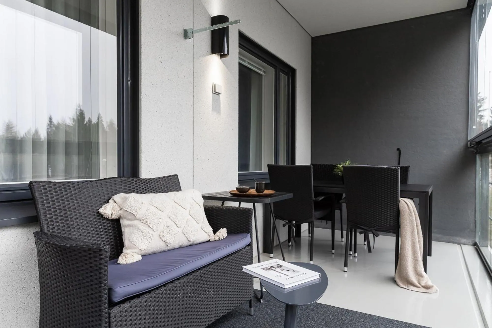 Patio in Aateli Lakeside Chalets - former Vuokatti Suites