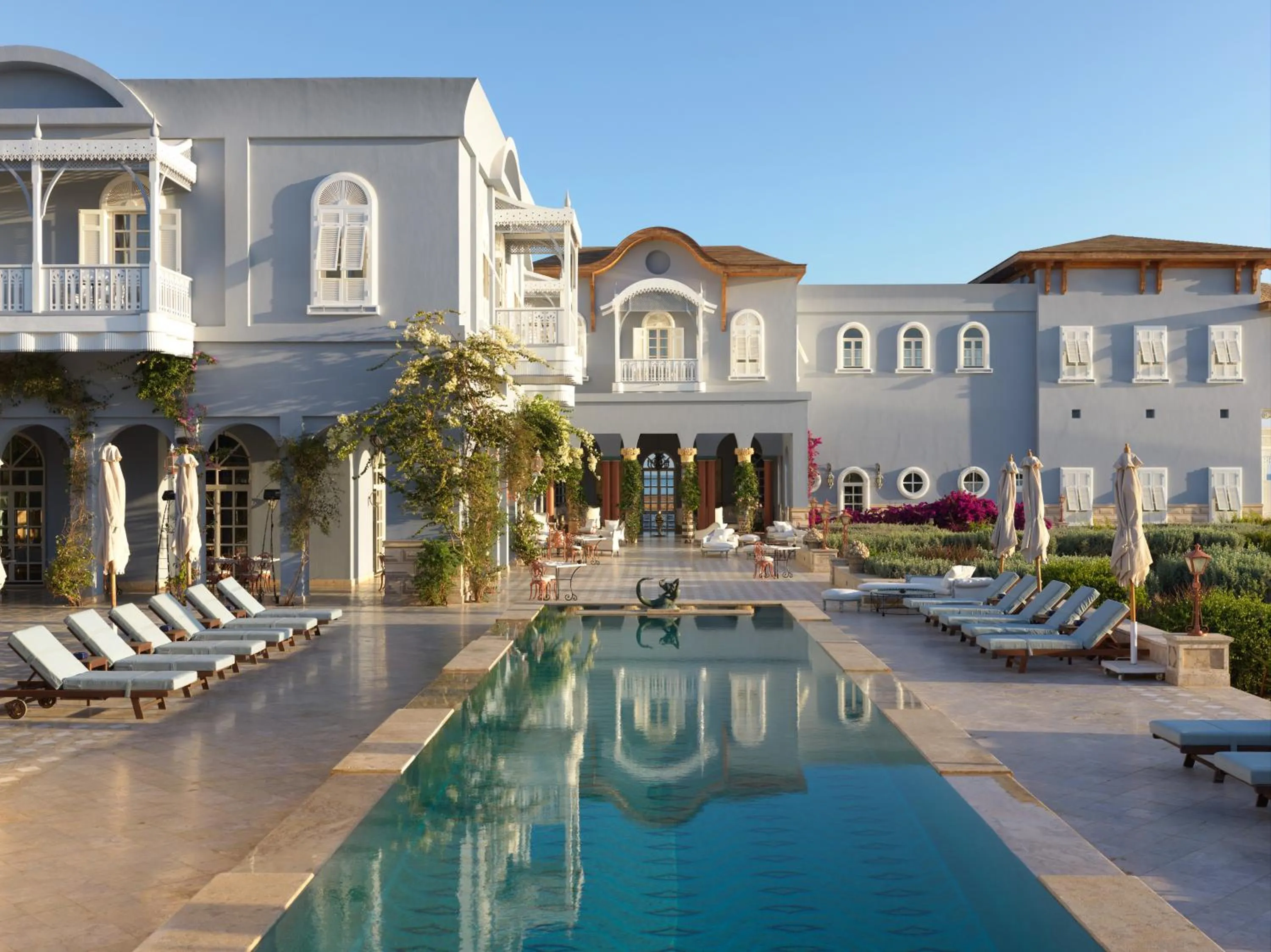 Pool view in La Maison Bleue El Gouna