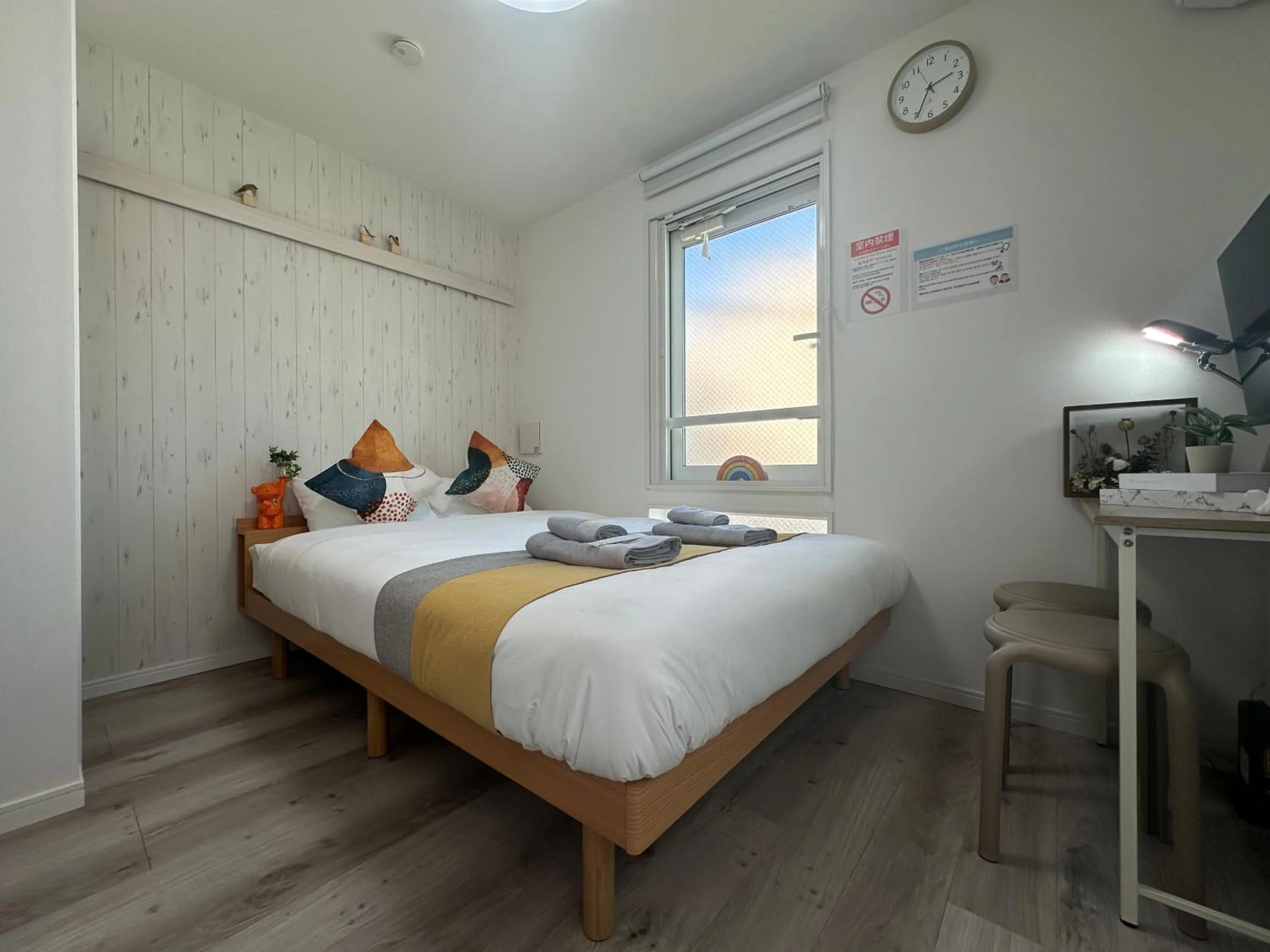 Bed in nestay apartment tokyo waseda