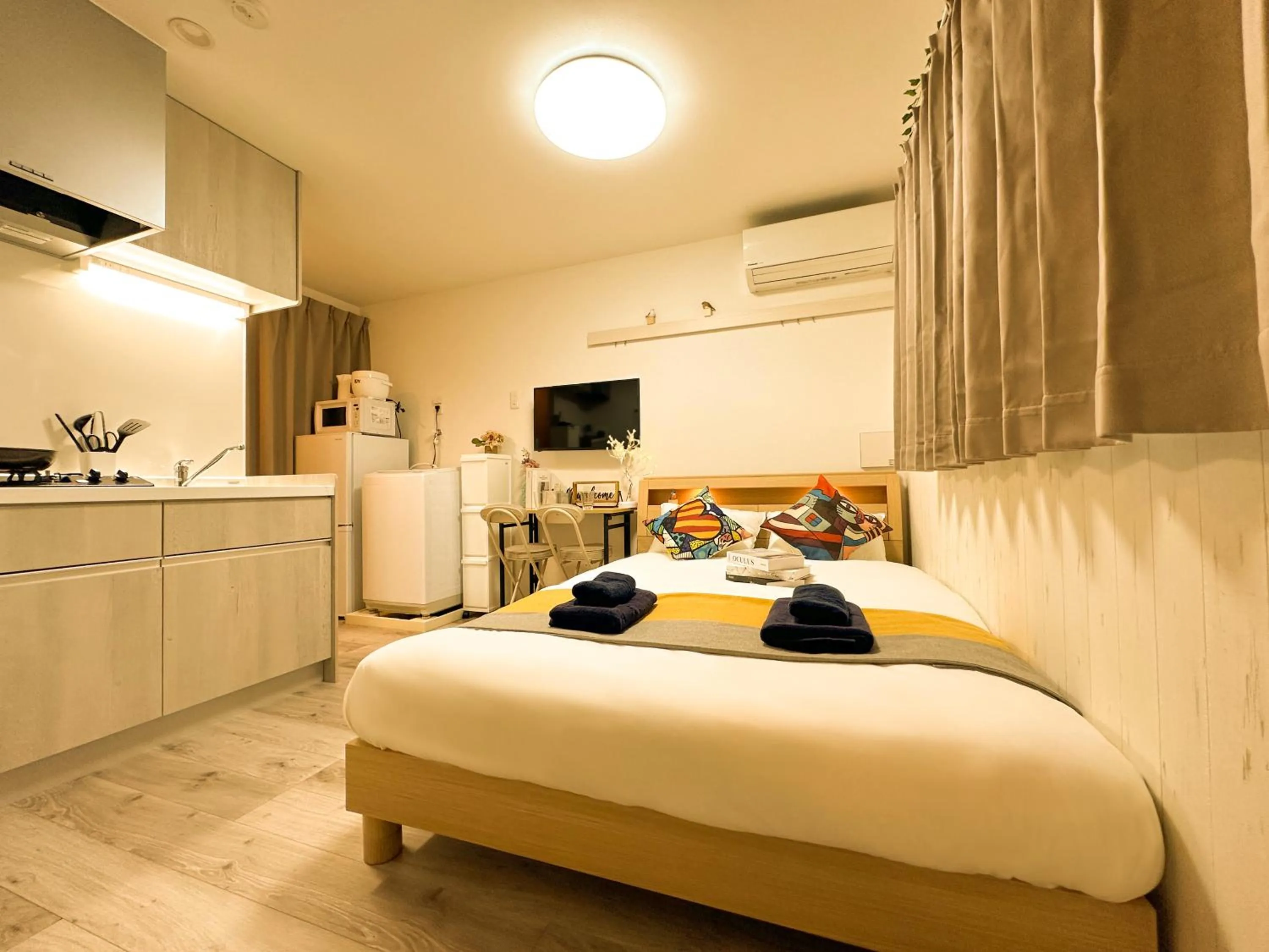 Bed in nestay apartment tokyo waseda