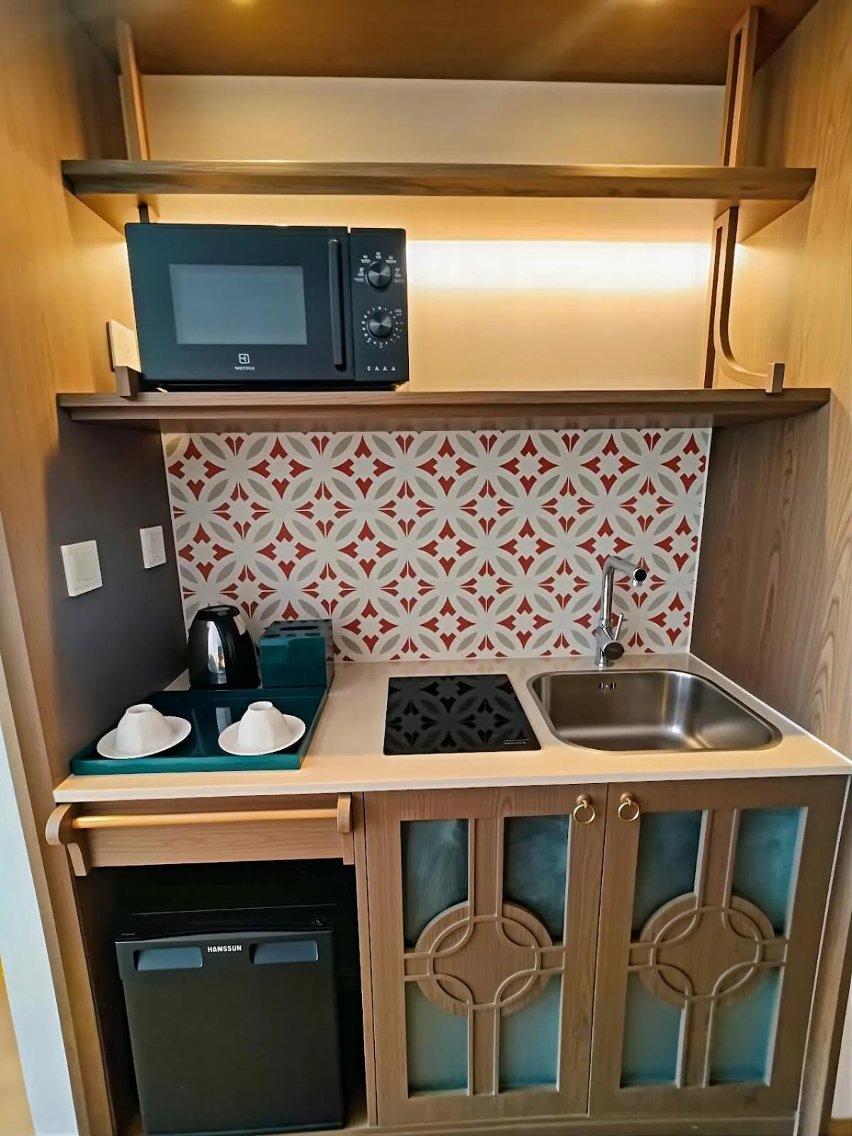 Kitchen or kitchenette in Apec Luxe Escape Sunset Resort