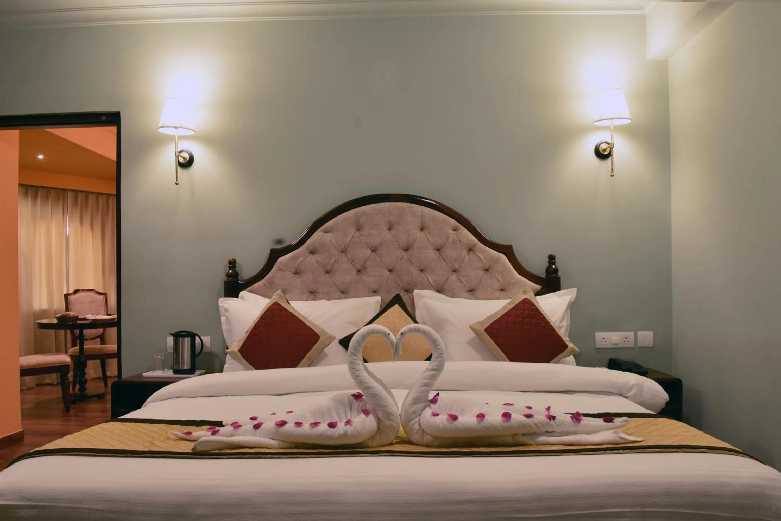 Photo of the whole room, Bed in Hotel Chandra Raj Mahal