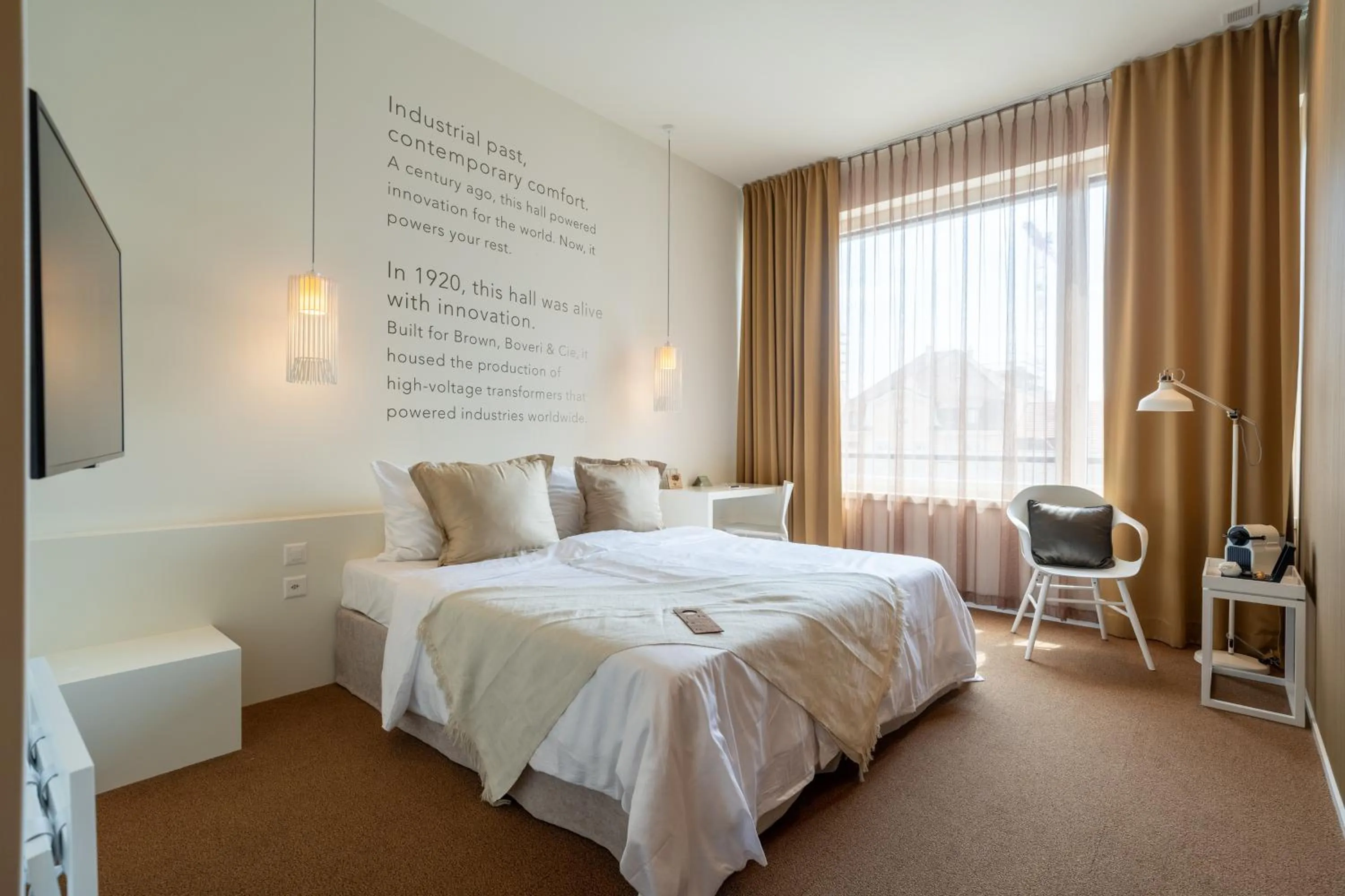 Bed in Trafo Hotel Baden