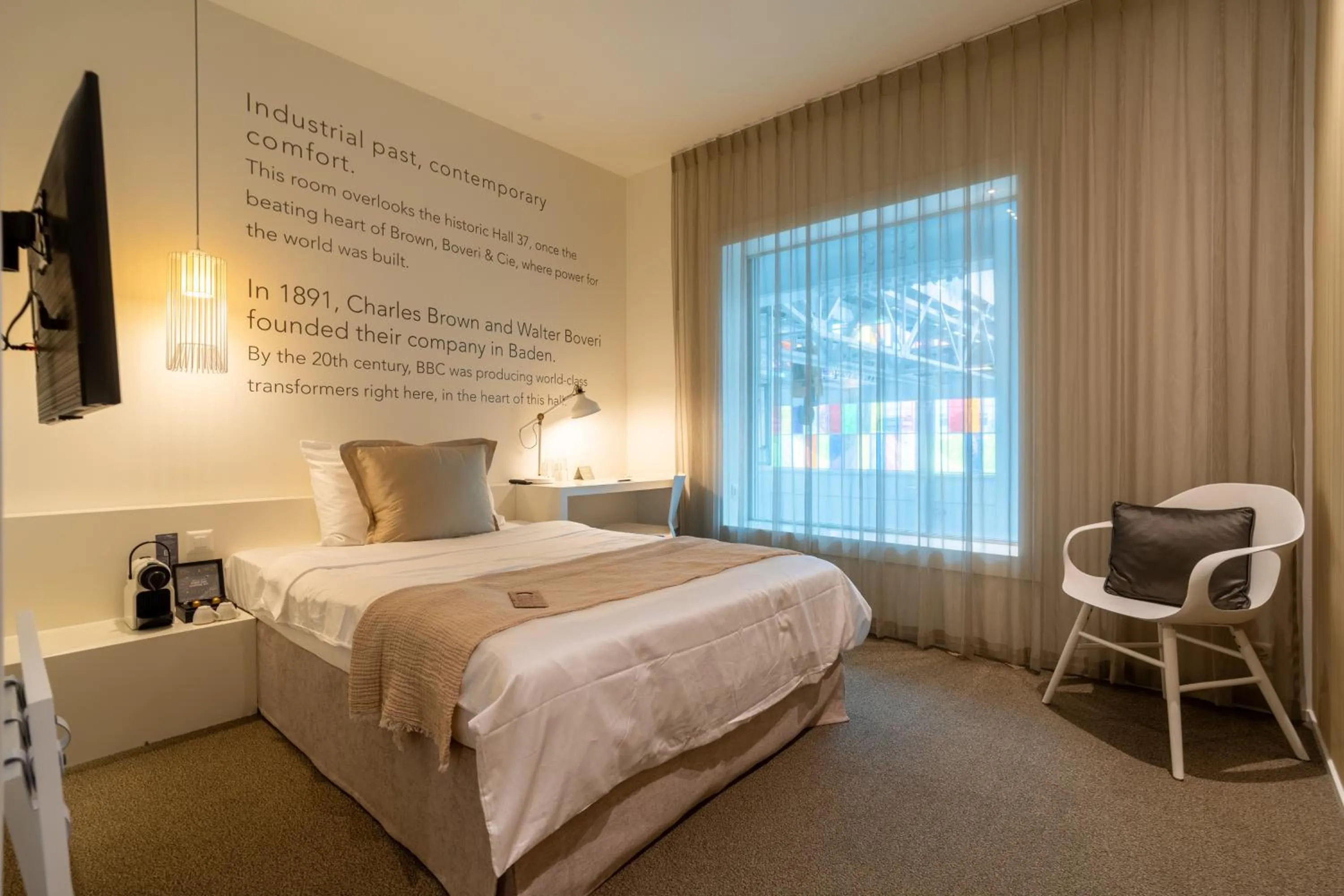 Bed in Trafo Hotel Baden