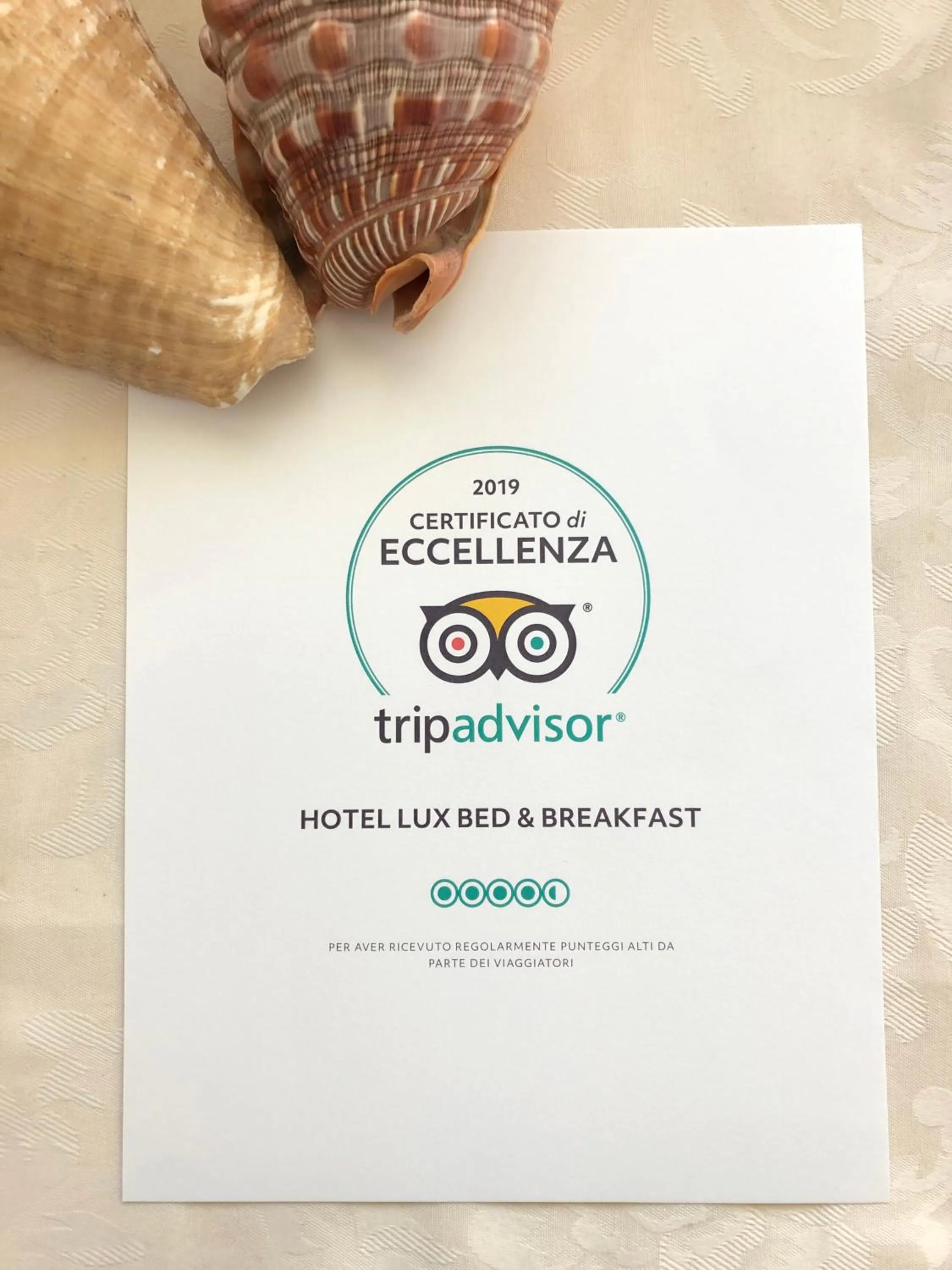 Logo/Certificate/Sign in Hotel Lux