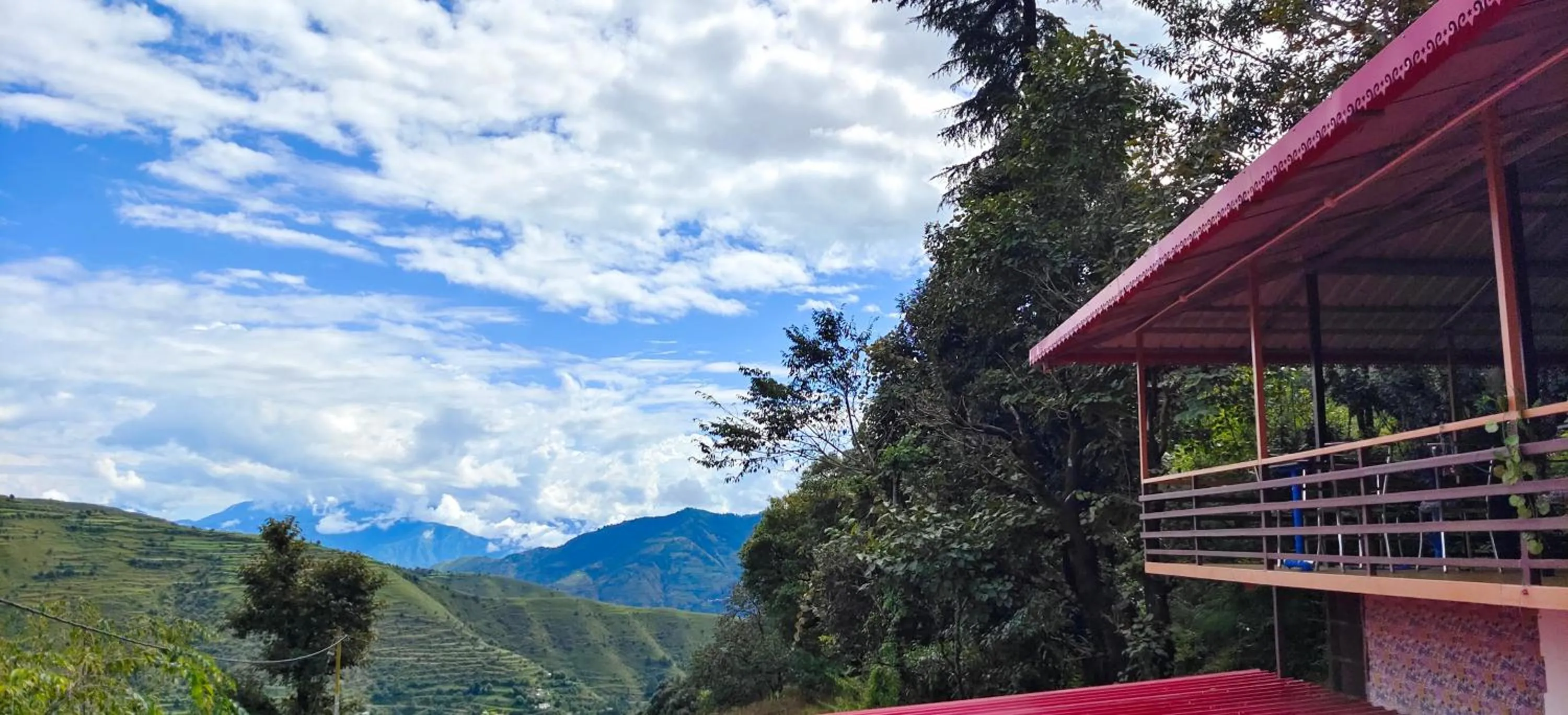 Mountain view in hotel chakrata green and camping