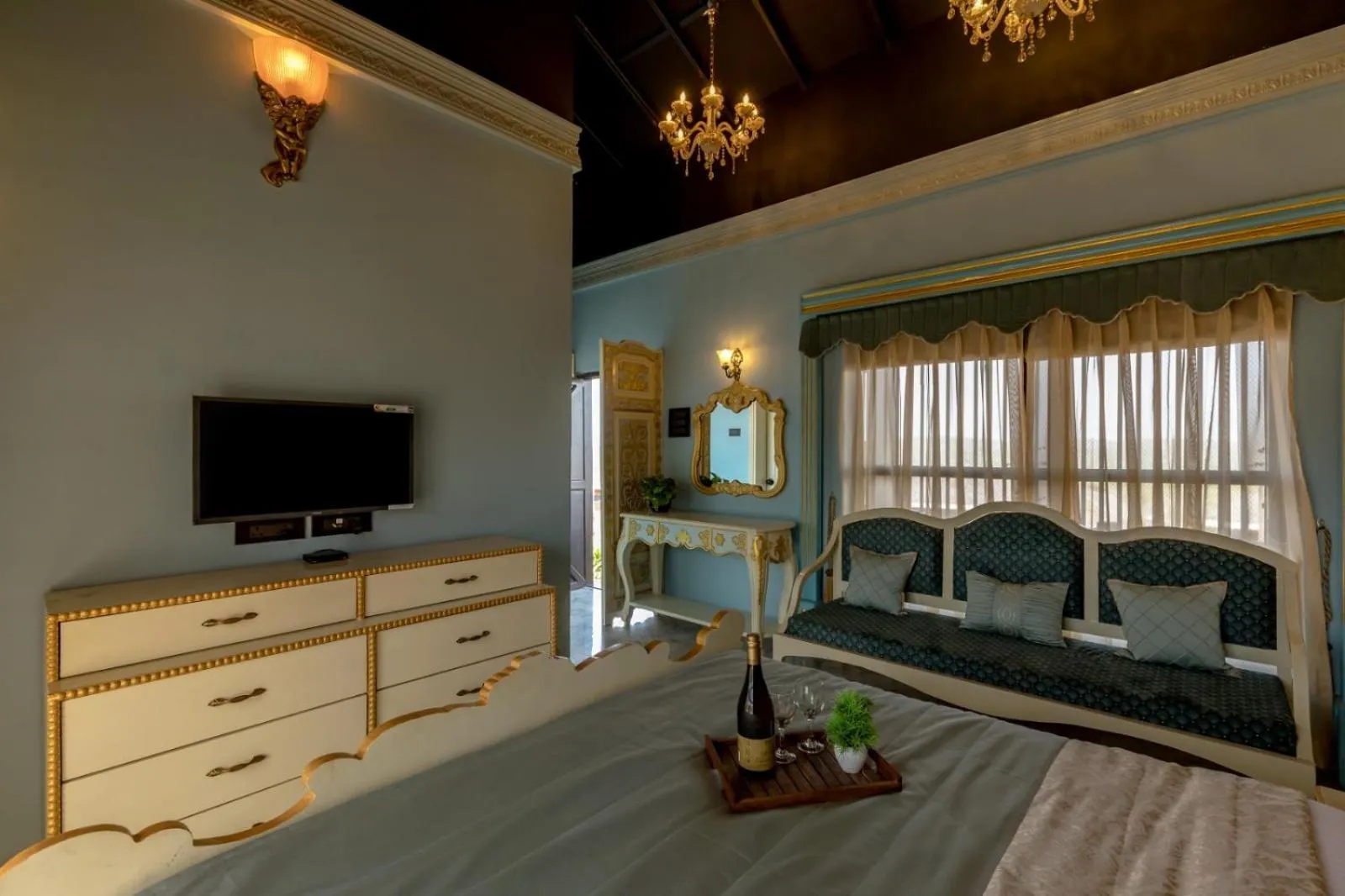 Bed in Dio Regaalo Theme Resort, Ratnagiri