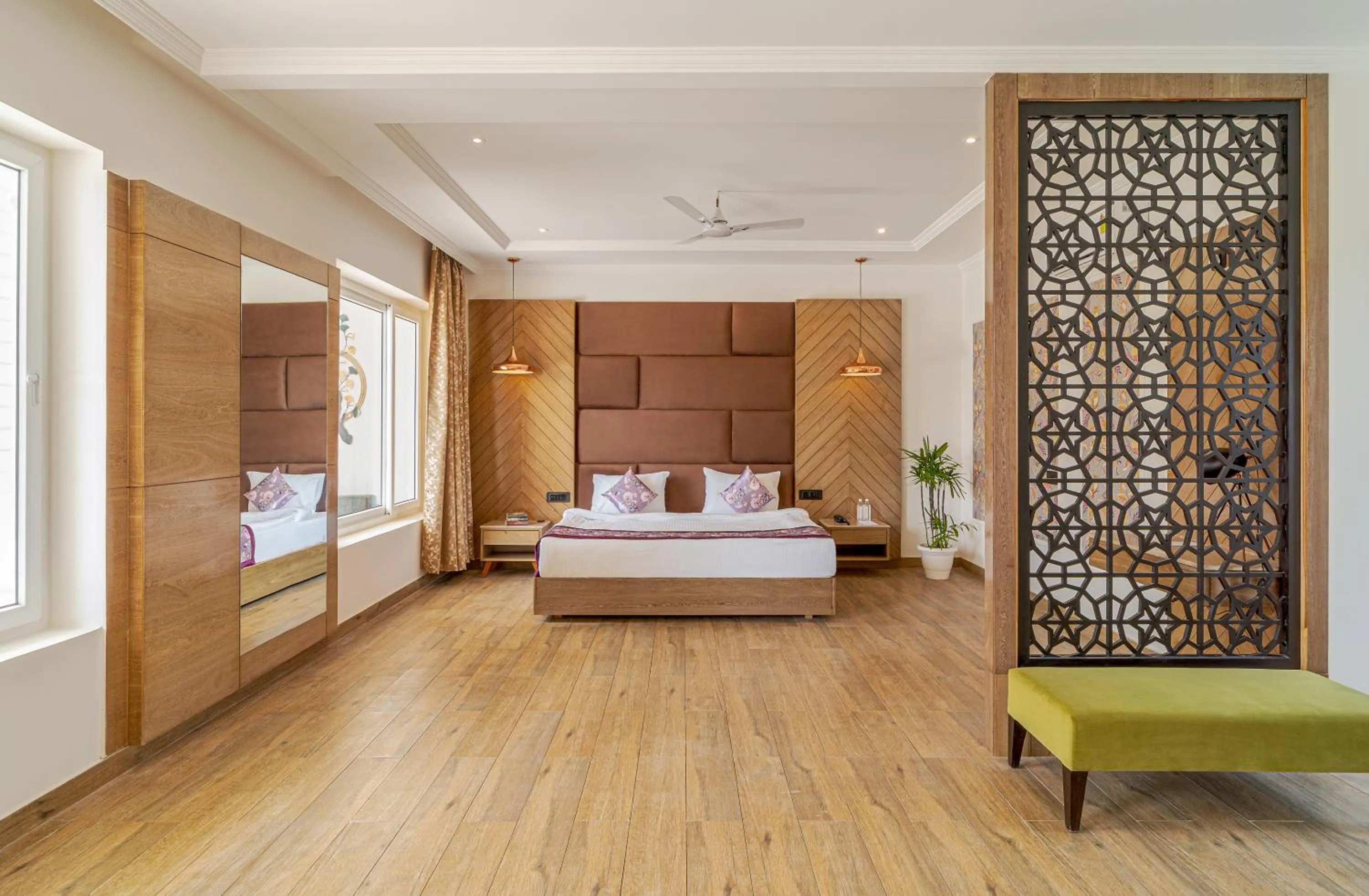 Bed in Rudra Imperial Resort