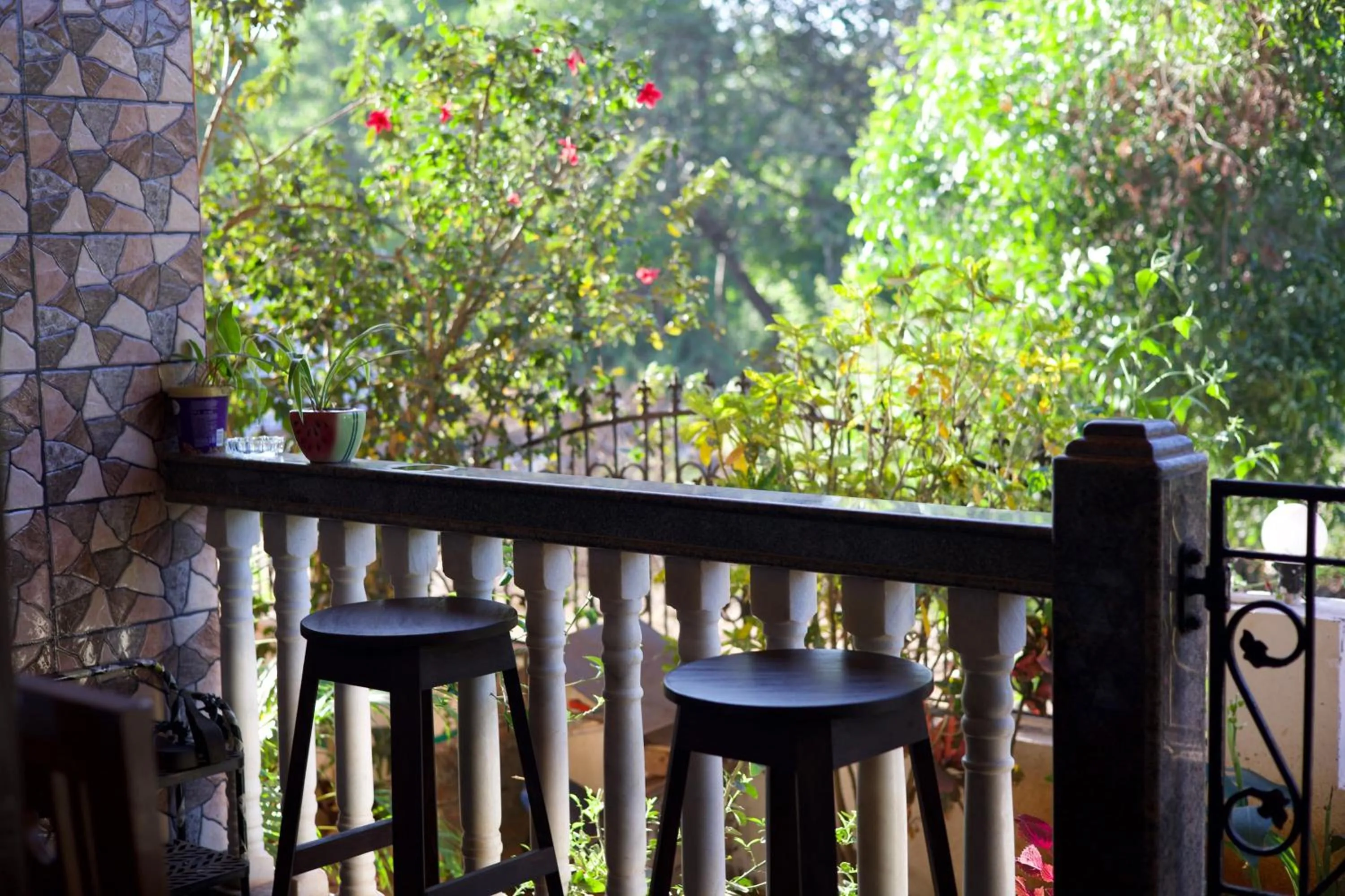 Balcony/Terrace in Last Minute Trip Hostel Morjim-By The Sea