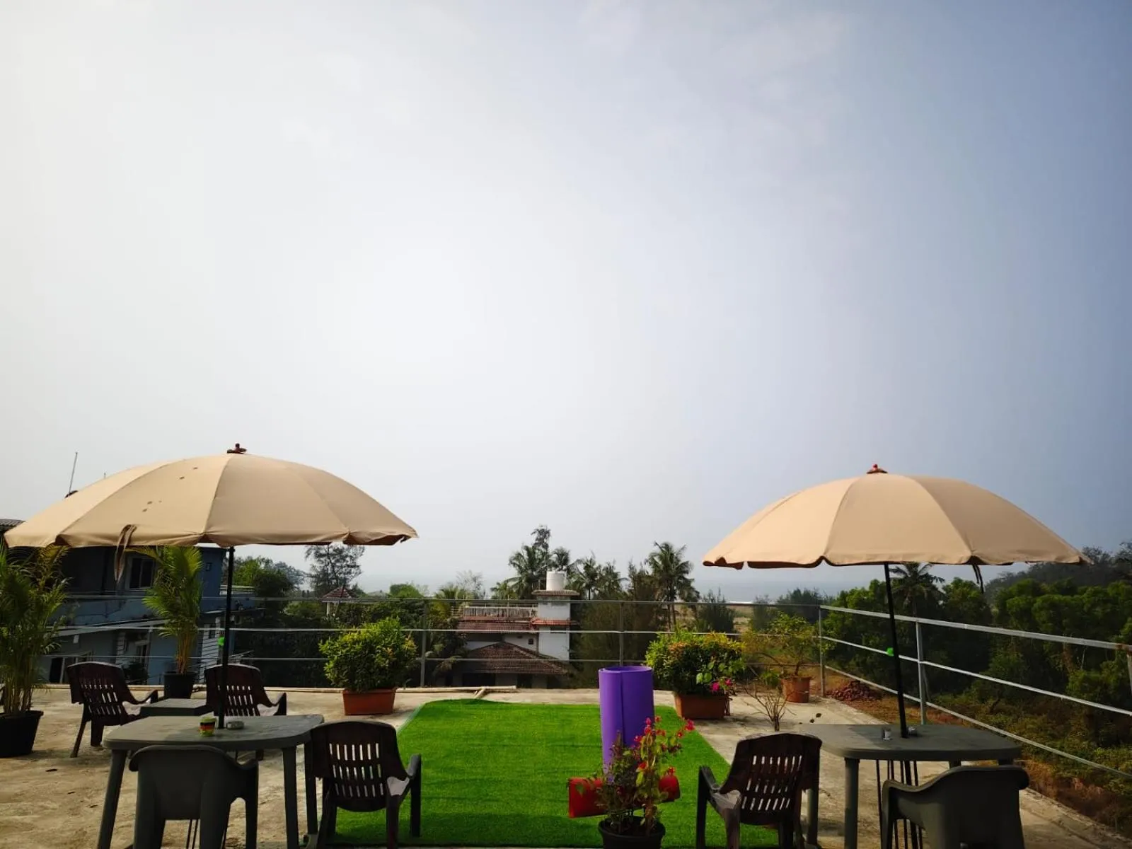 Balcony/Terrace in Last Minute Trip Hostel Morjim-By The Sea