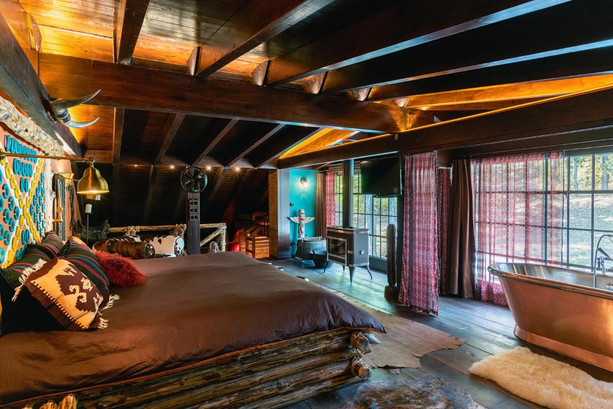 Bed in Vasilikia Mountain Farm & Retreat