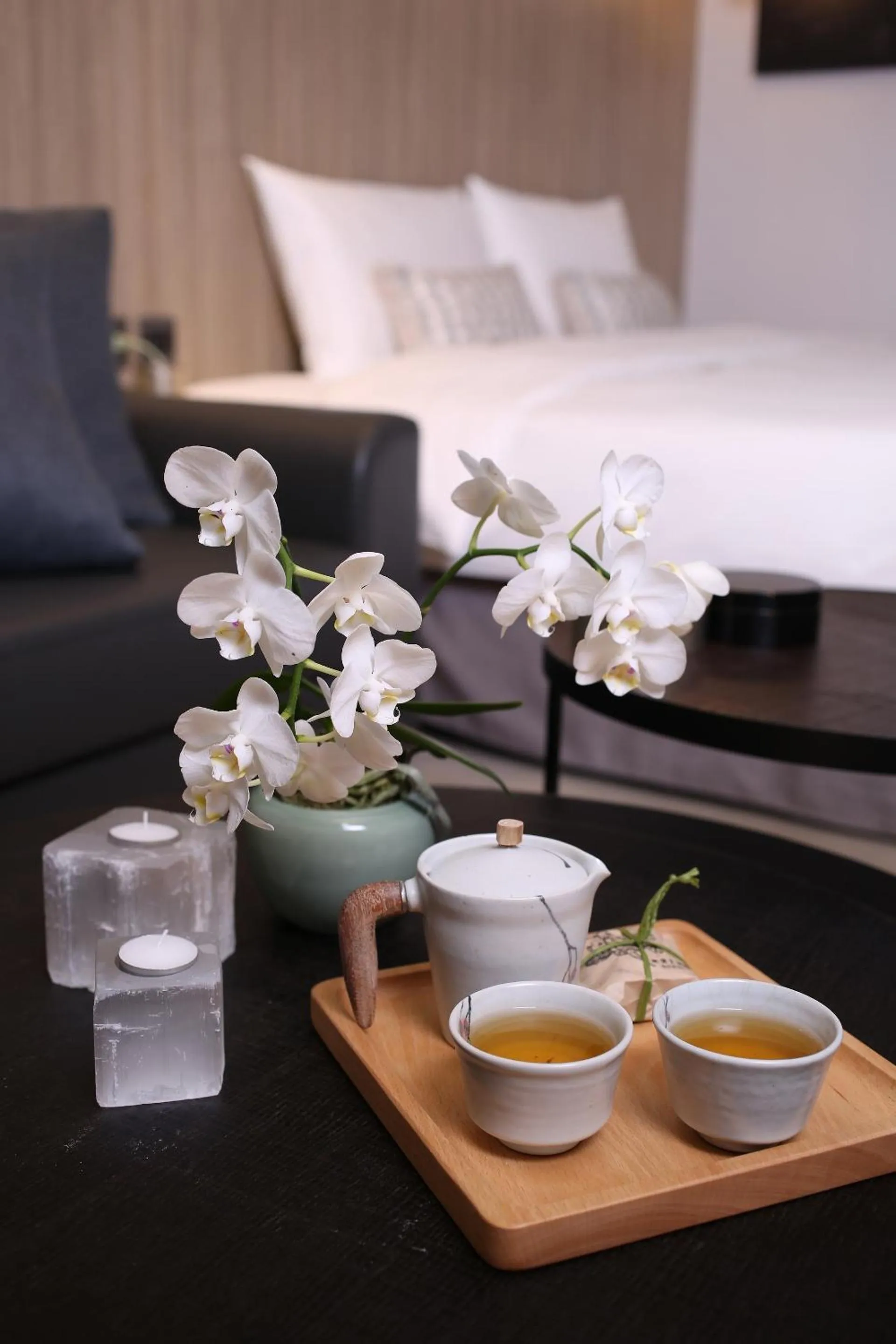 Coffee/tea facilities, Bed in Hotel Day Plus Teascape