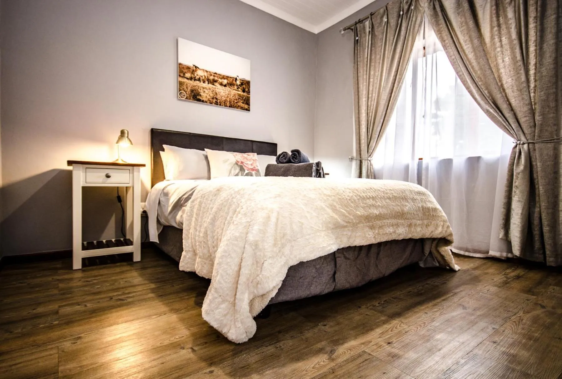 Bed in Reflections Guest Farm