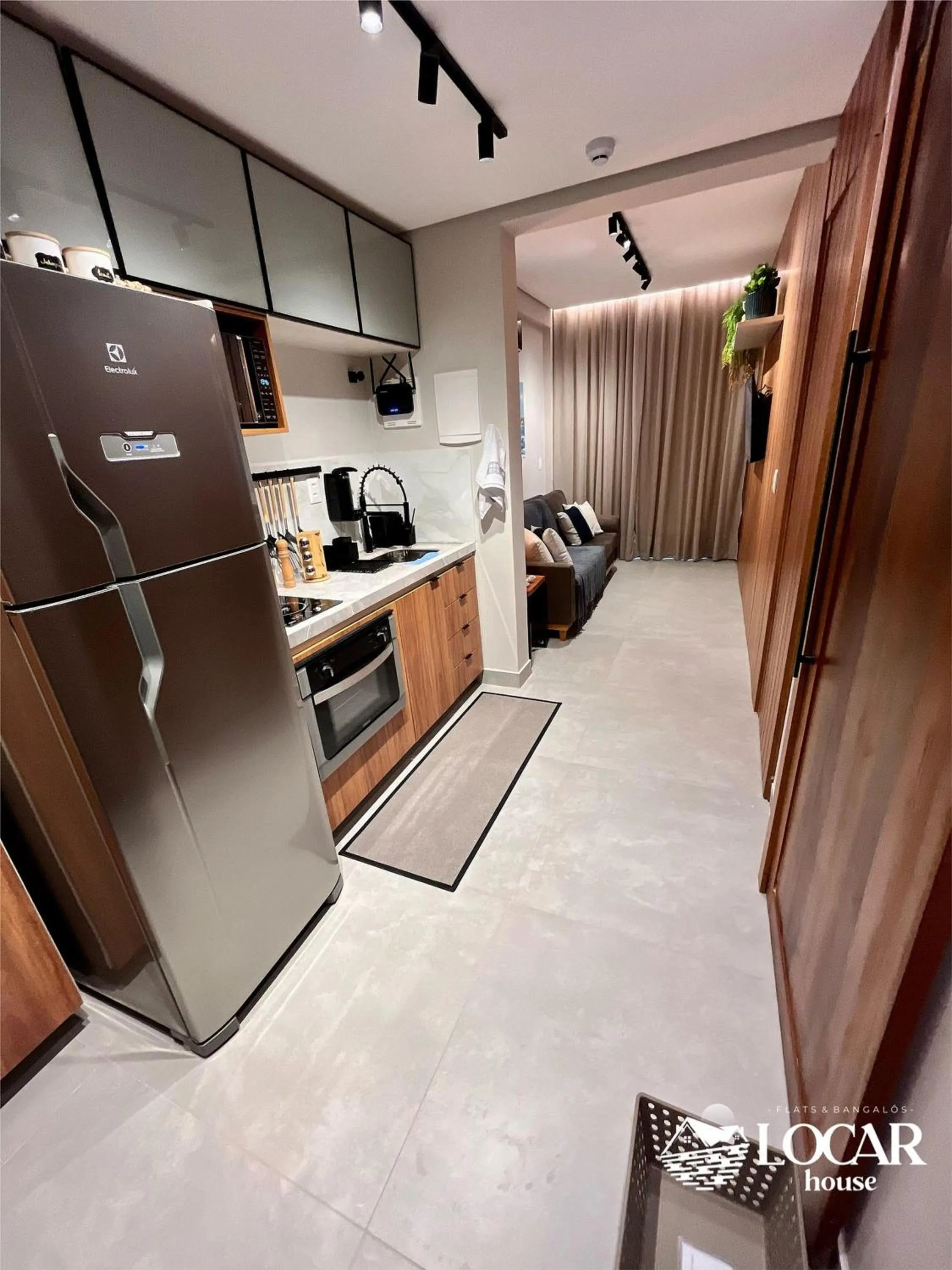 Kitchen or kitchenette in Flat Luxo com piscina privativa Resort île de Pipa - Locar House