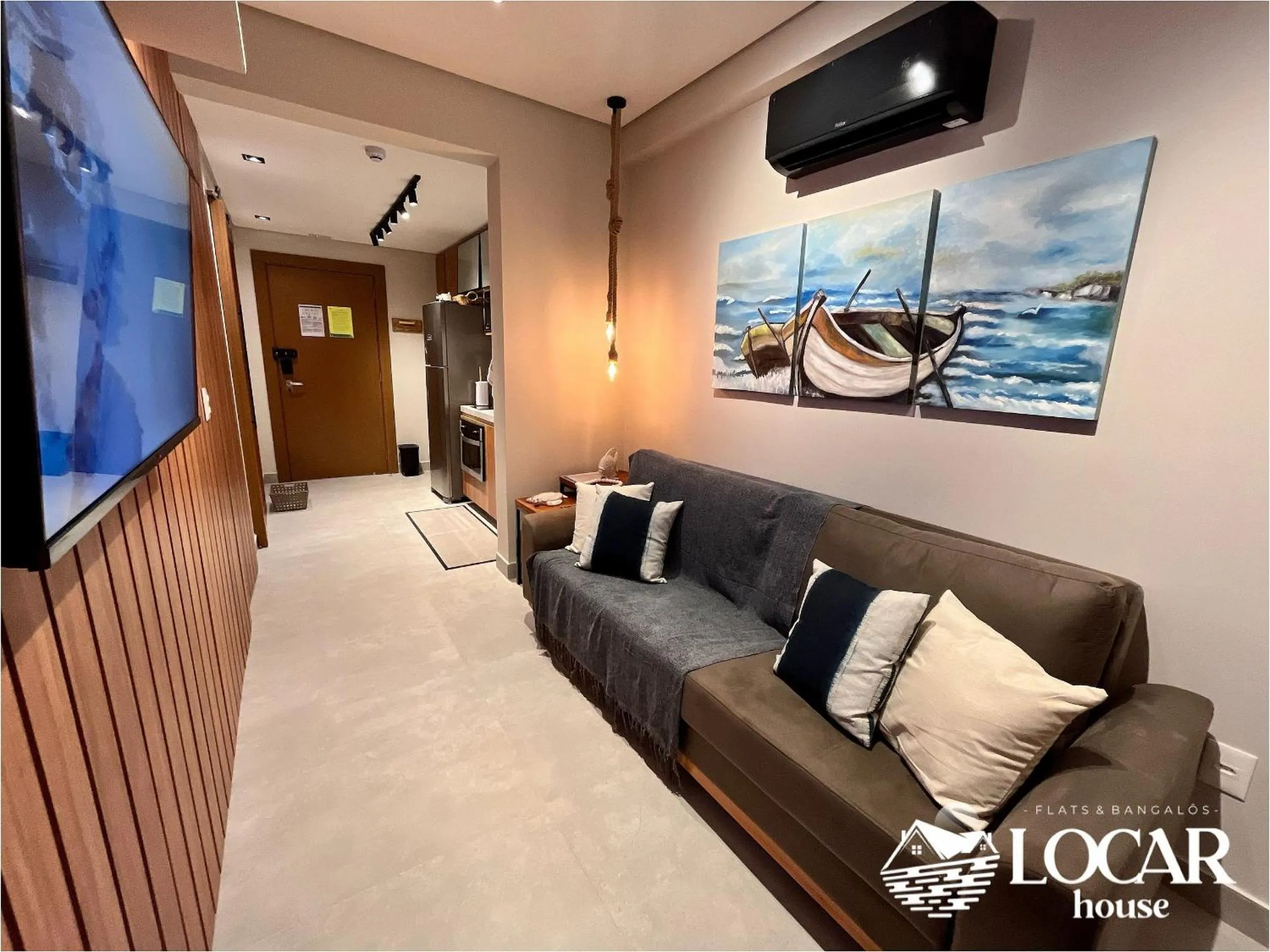 Living room in Flat Luxo com piscina privativa Resort île de Pipa - Locar House