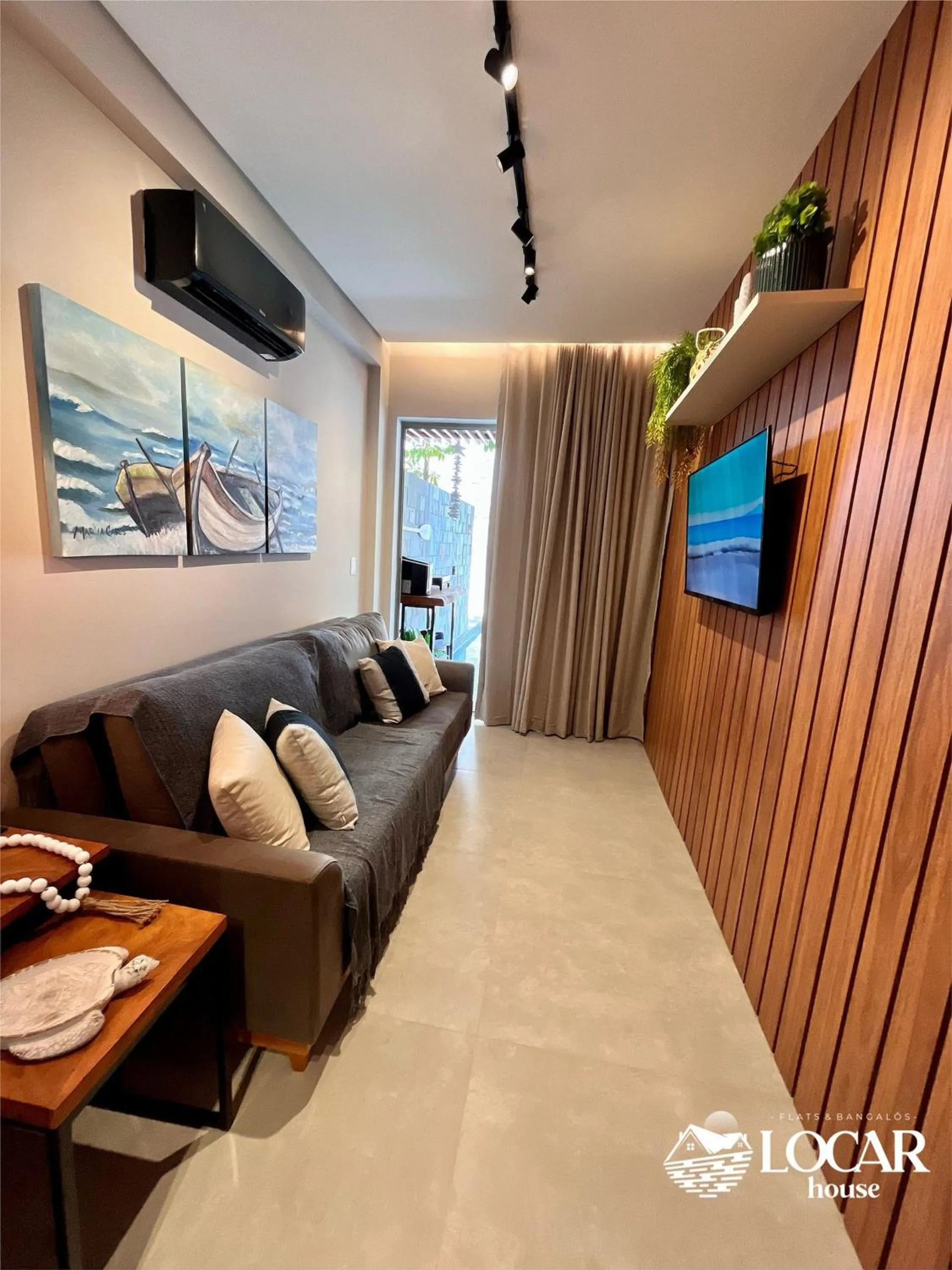 Living room in Flat Luxo com piscina privativa Resort île de Pipa - Locar House