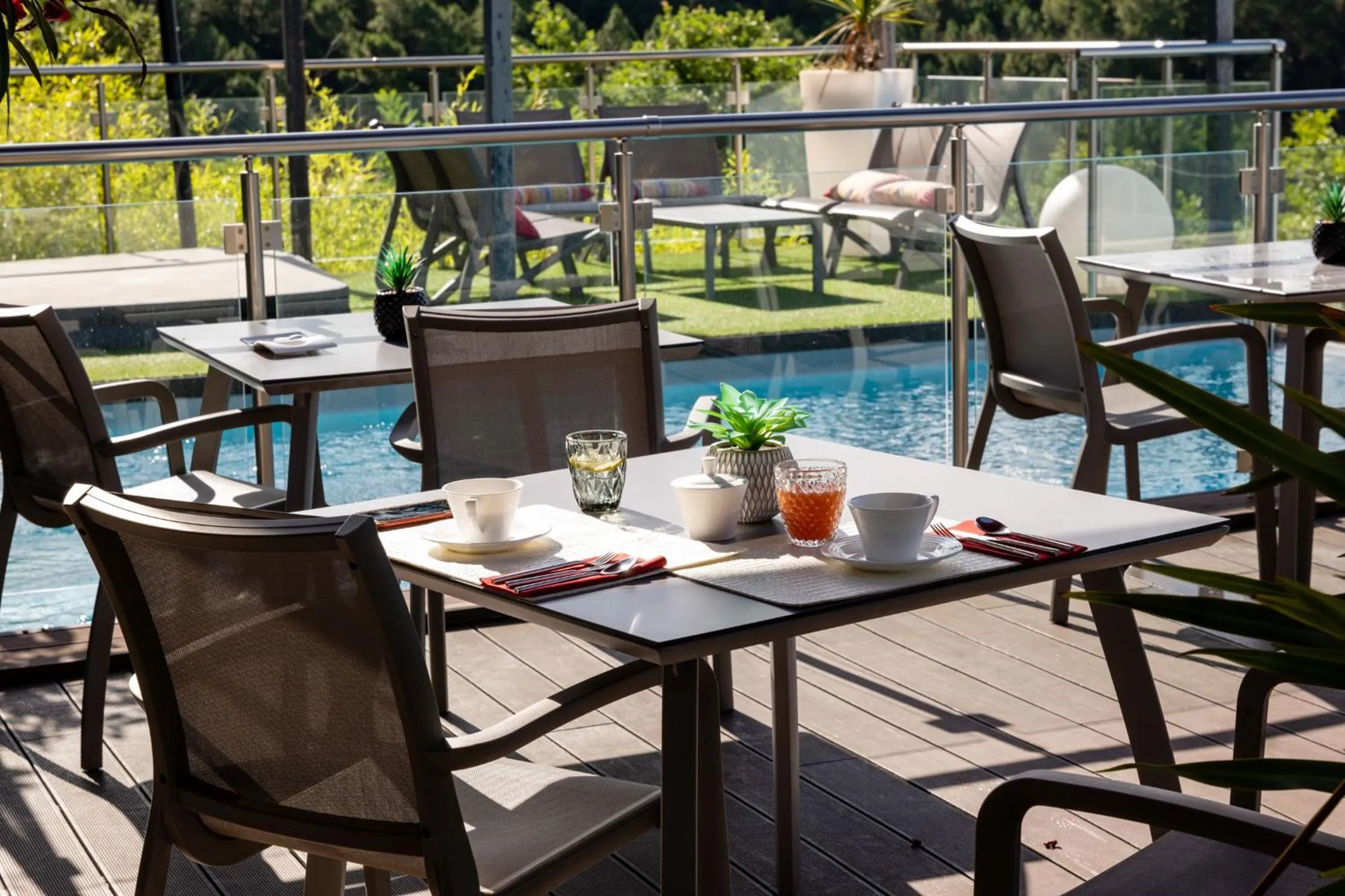 Pool view in Domaine de Chalvêches Hôtel SPA 4*