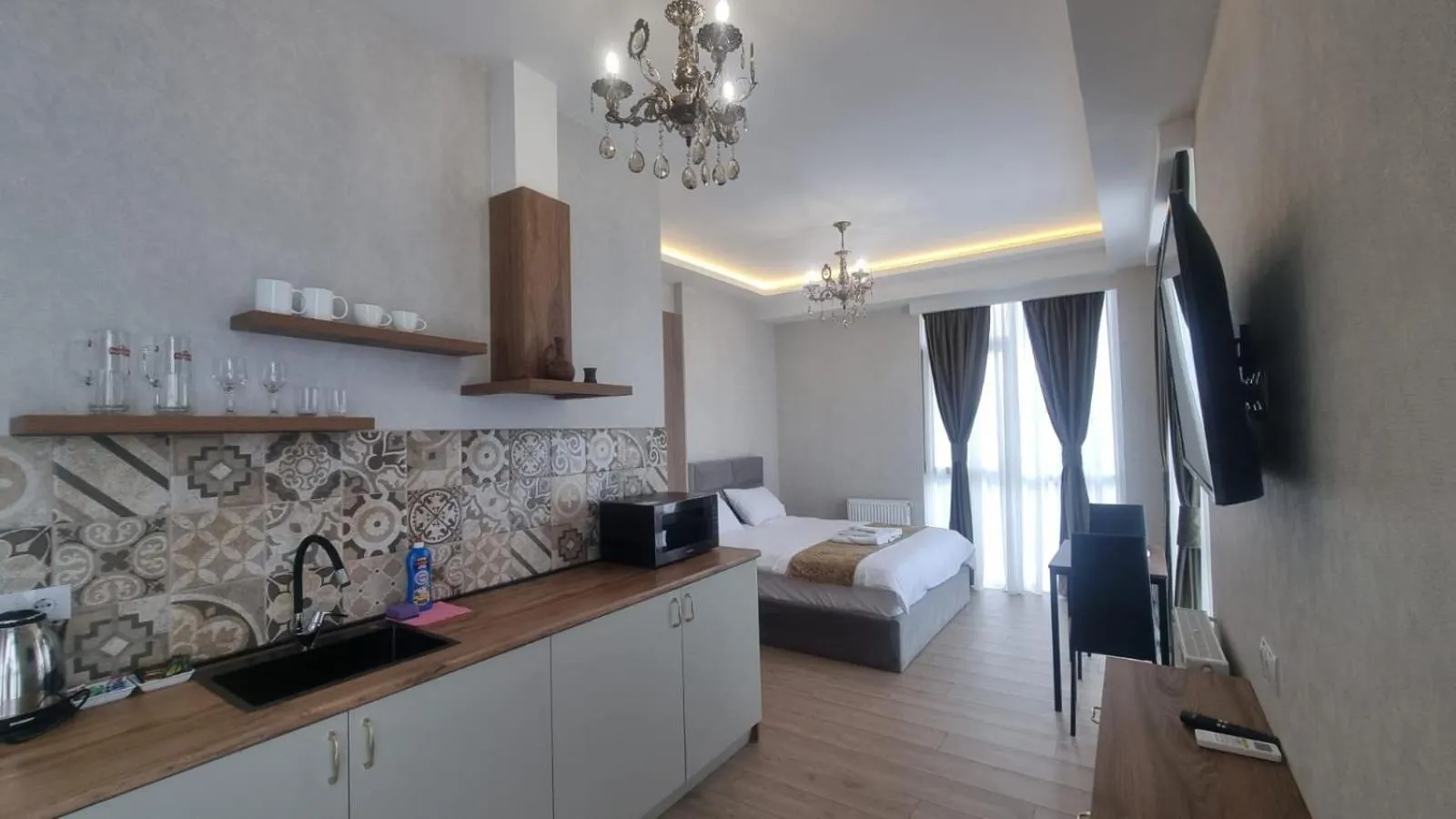 Kitchen or kitchenette in Sky by the river