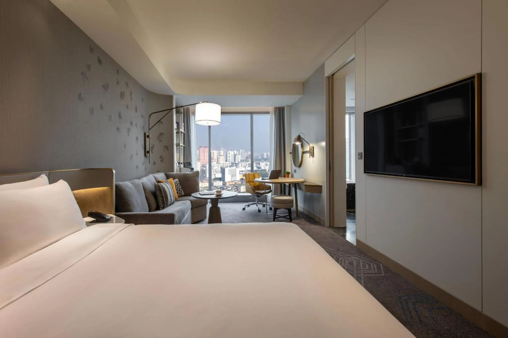 Seating area, Bed in Crowne Plaza Kuala Lumpur City Centre by IHG