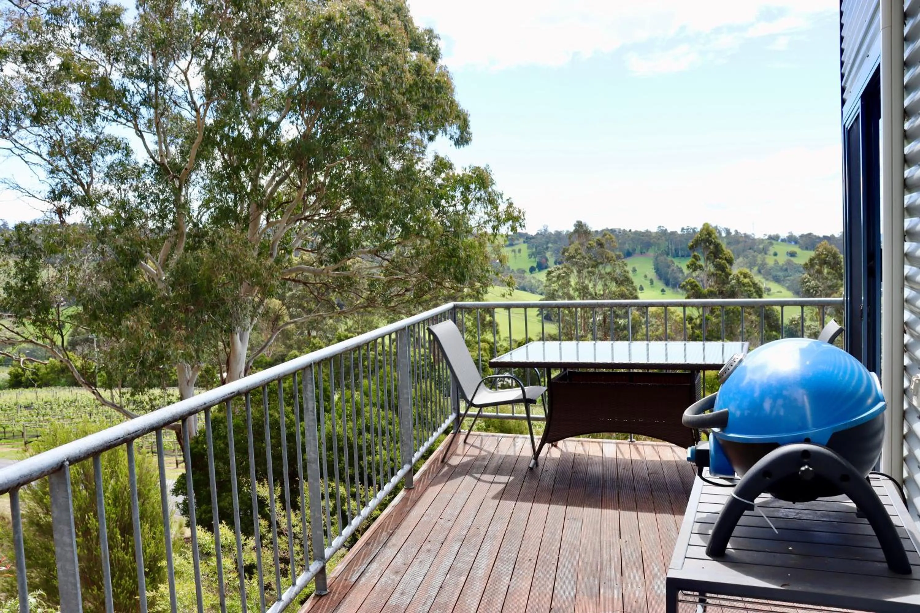 Patio in Tamar Ridge Winery Apartments
