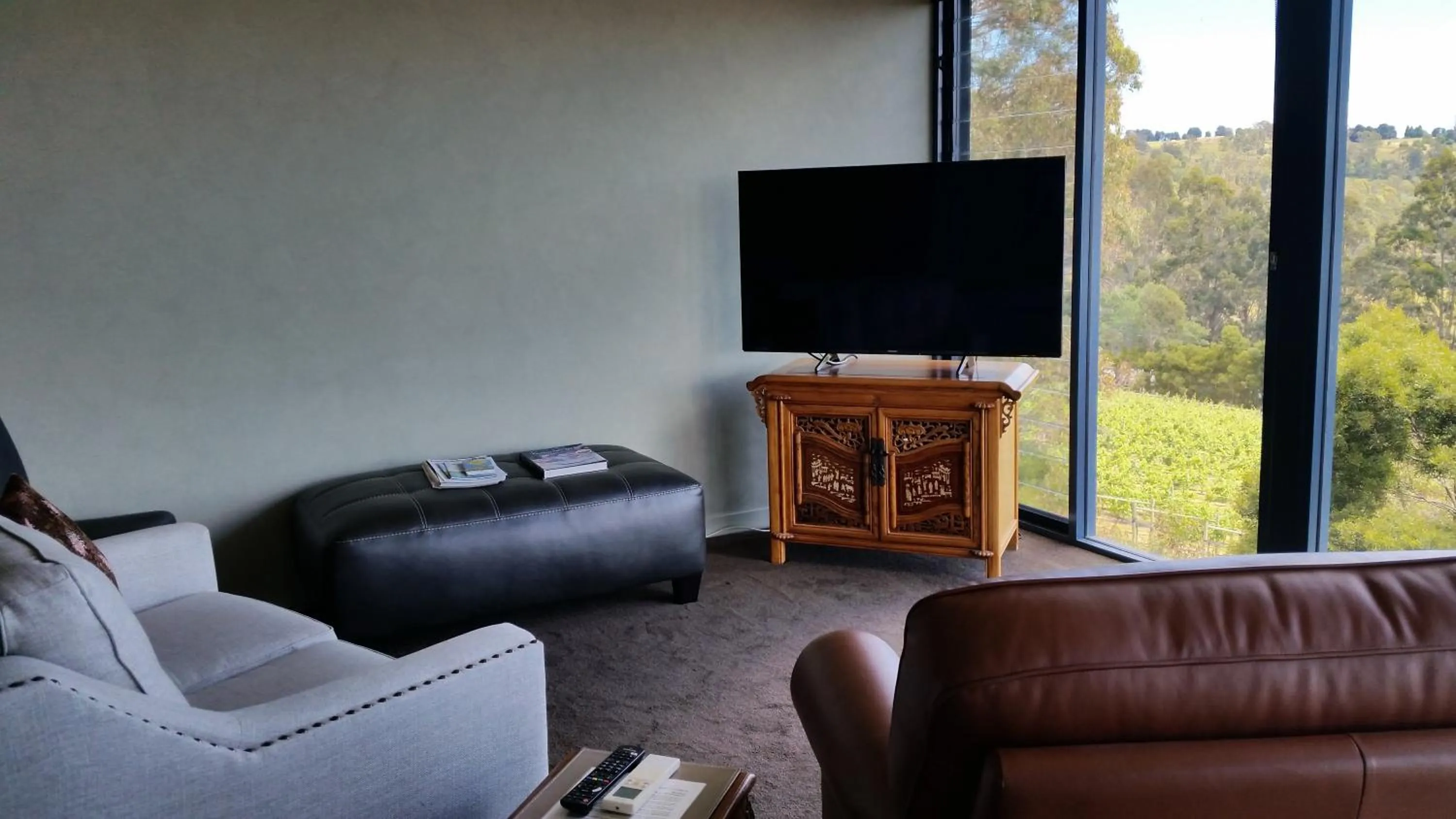 Living room in Tamar Ridge Winery Apartments