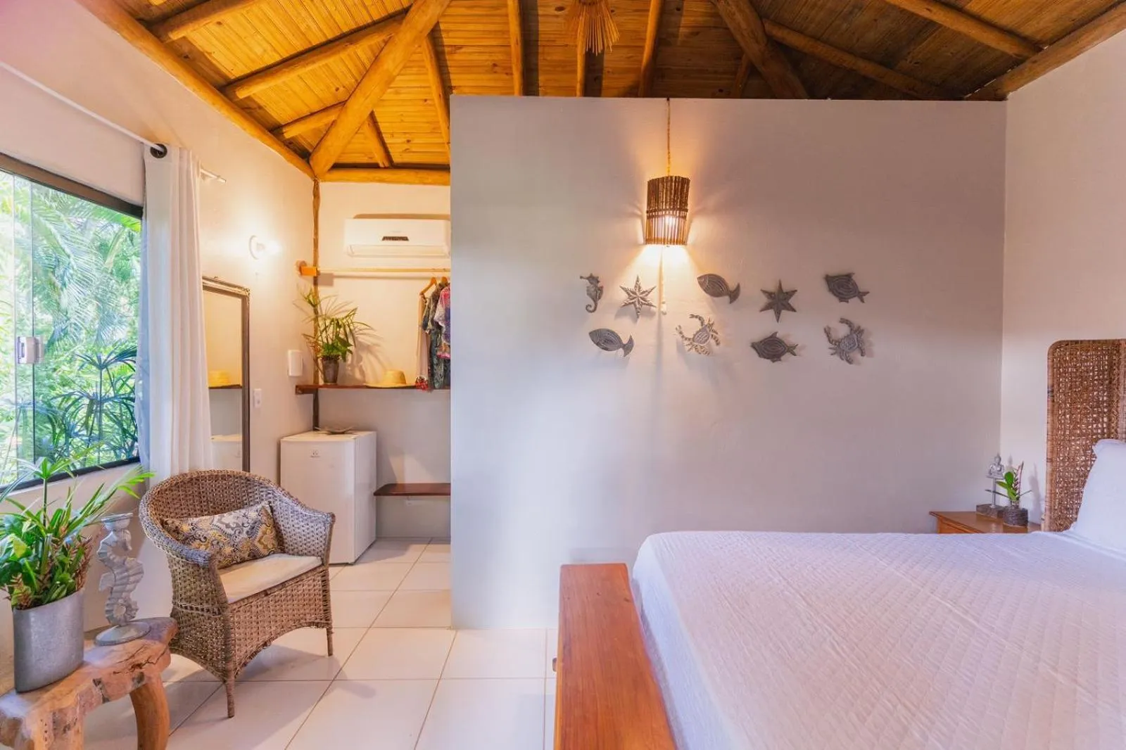 Bed in Pousada Villa Mares