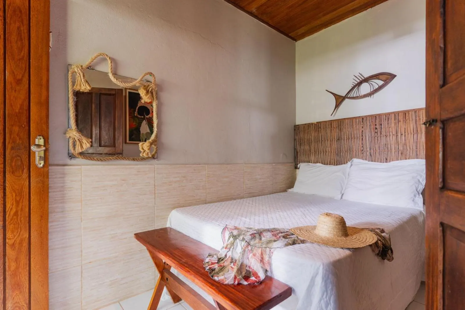 Bed in Pousada Villa Mares