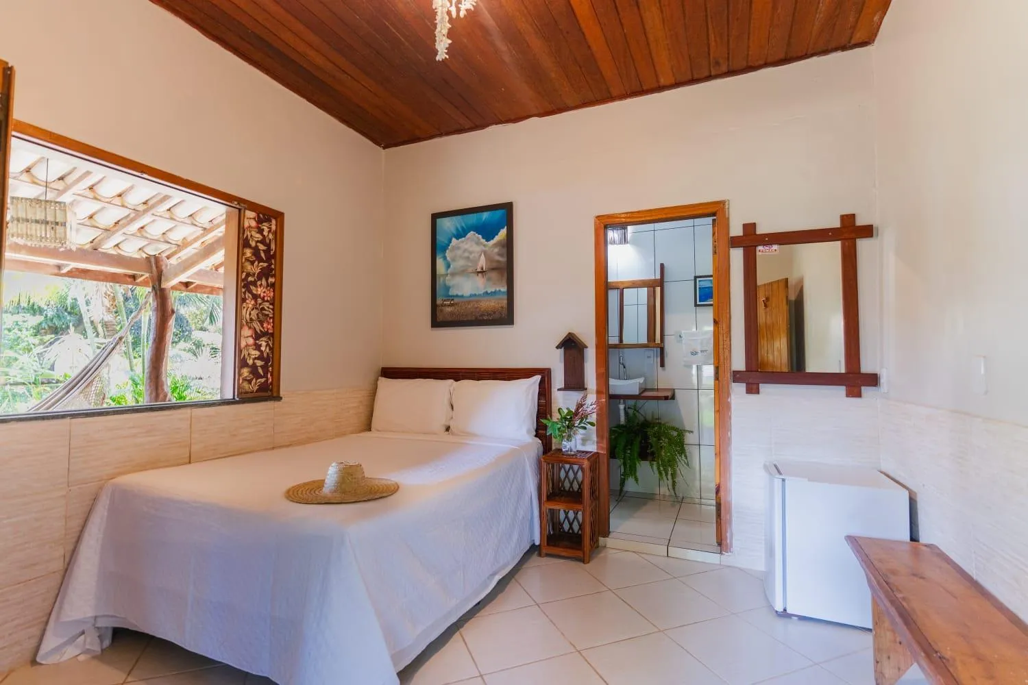 Bed in Pousada Villa Mares