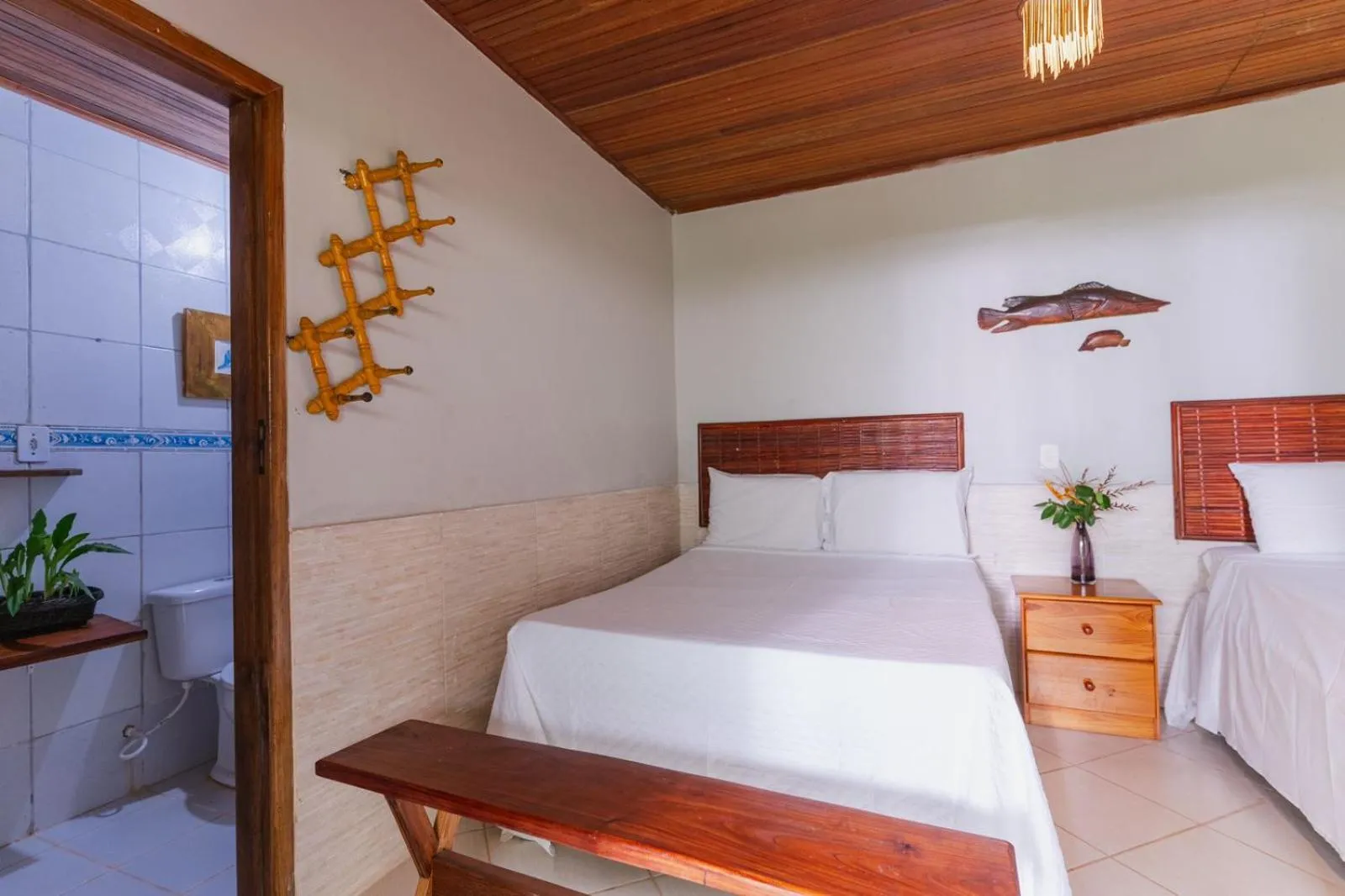 Bed in Pousada Villa Mares