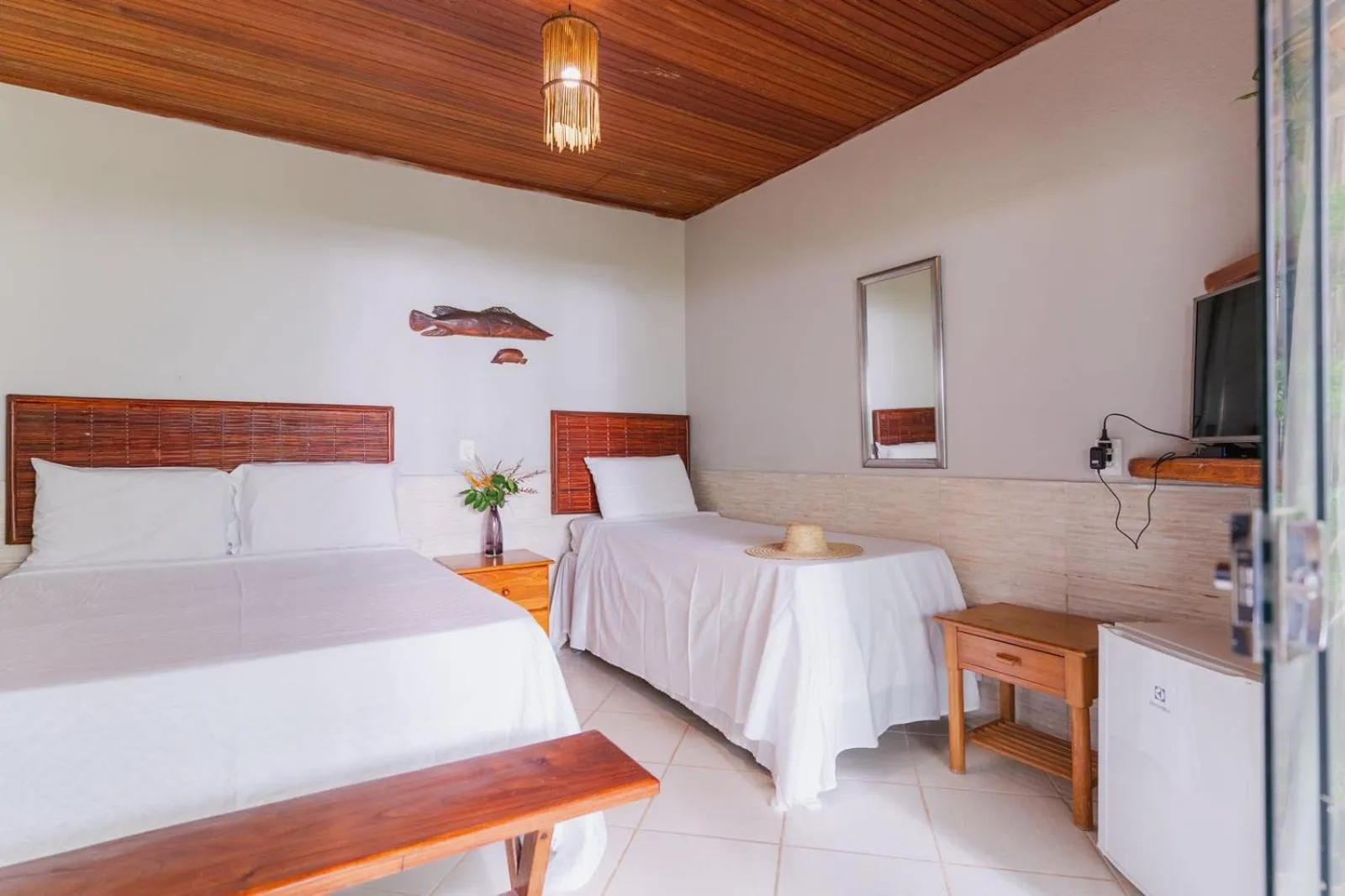 Bed in Pousada Villa Mares