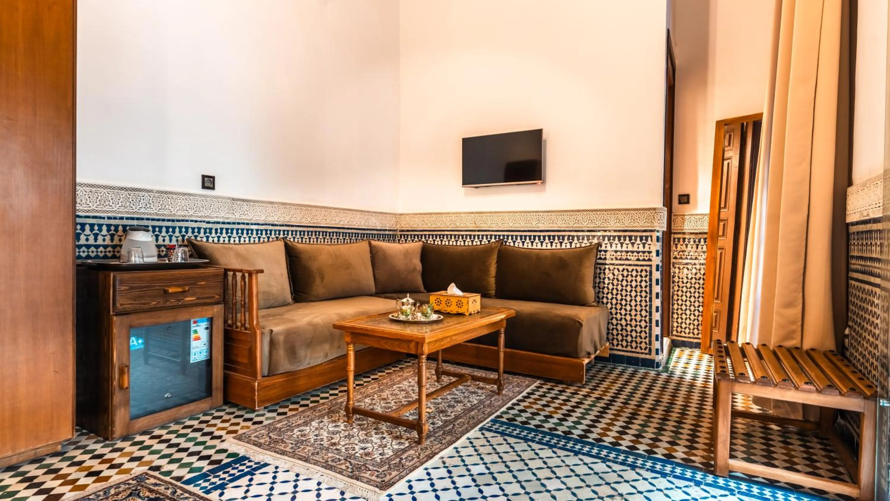 Seating area in Riad Fes Ziyat & Spa