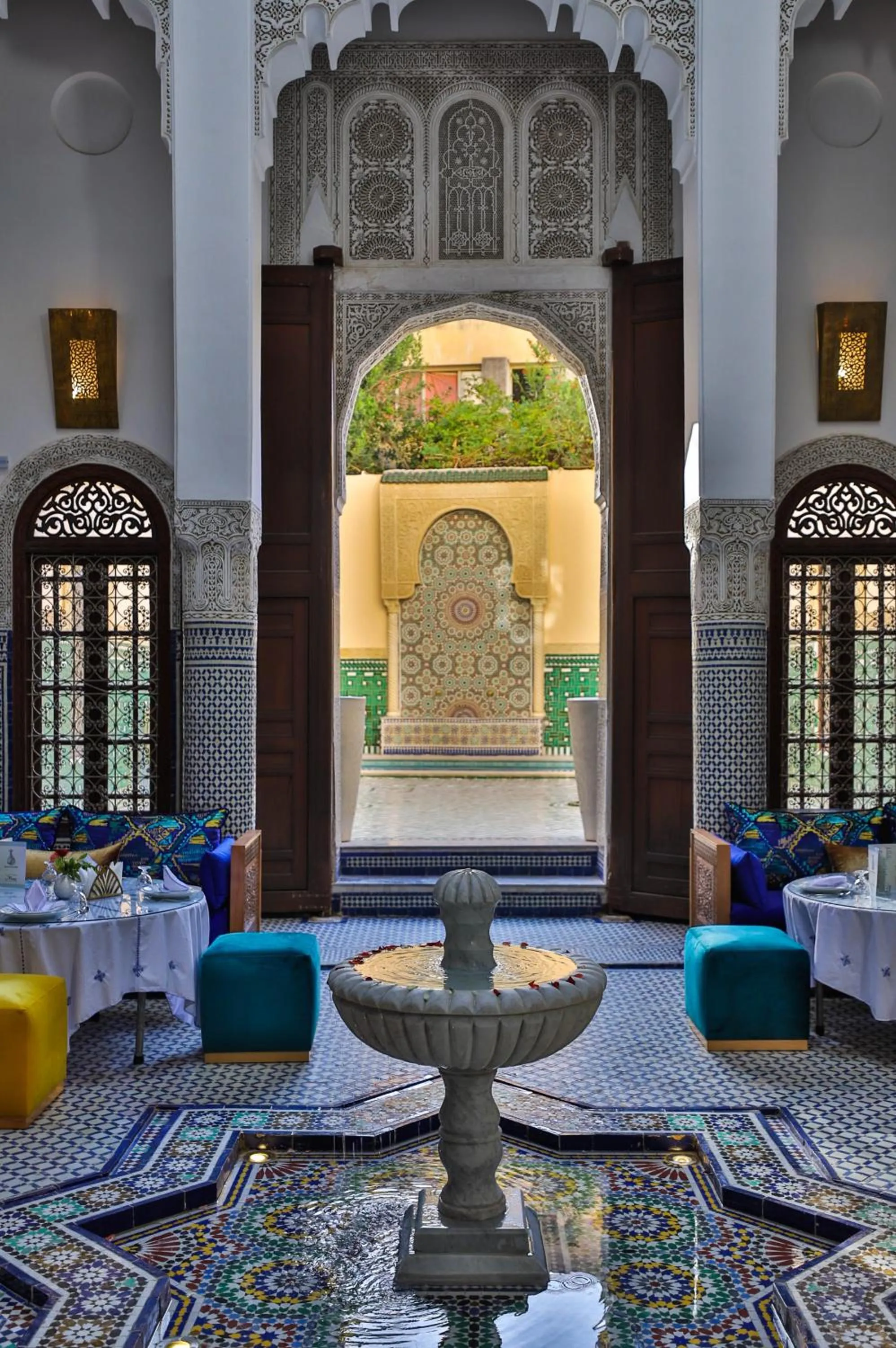 Seating area in Riad Fes Ziyat & Spa