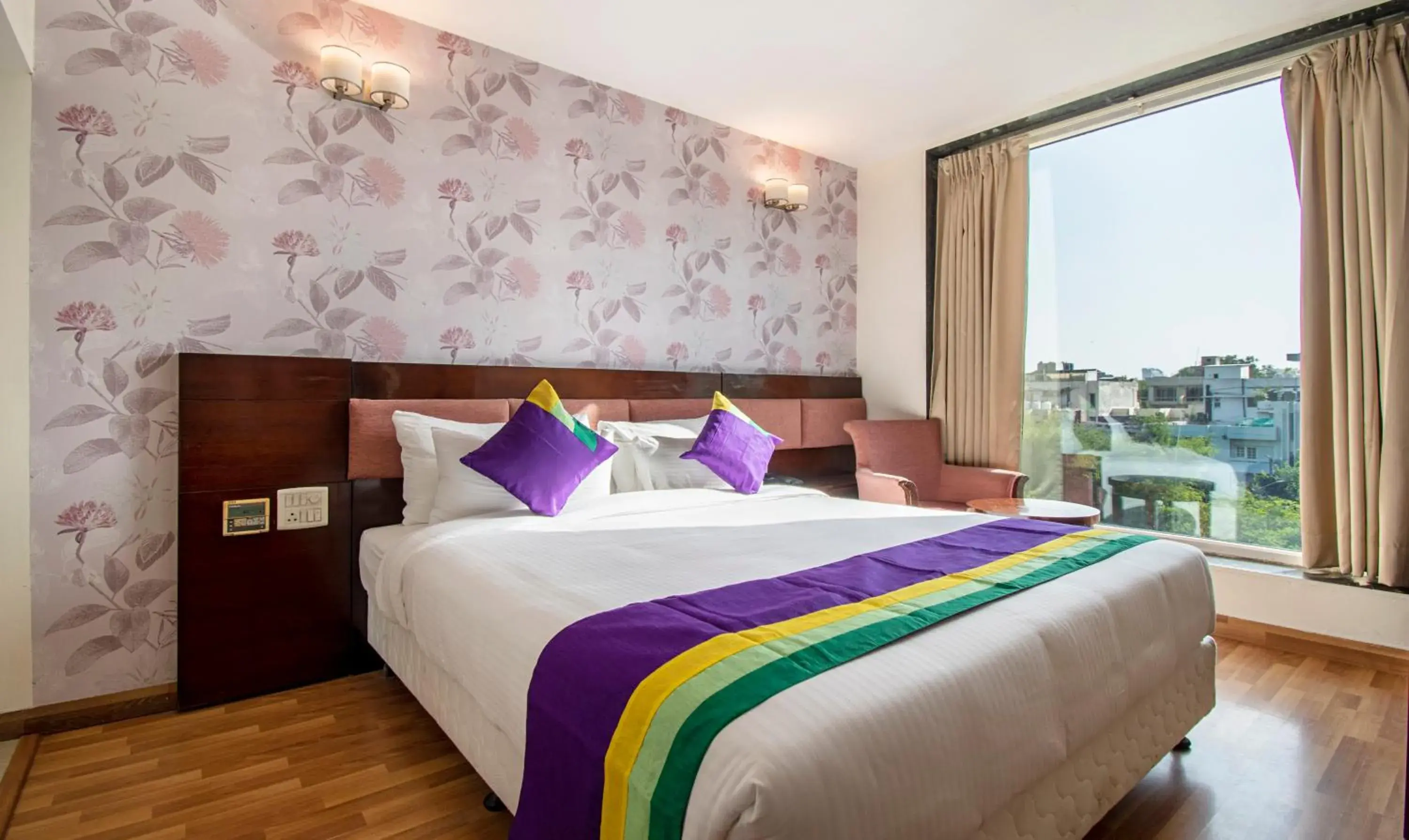 Bed in Treebo Tryst Rose Mallow Bed in Treebo Tryst Rose Mallow