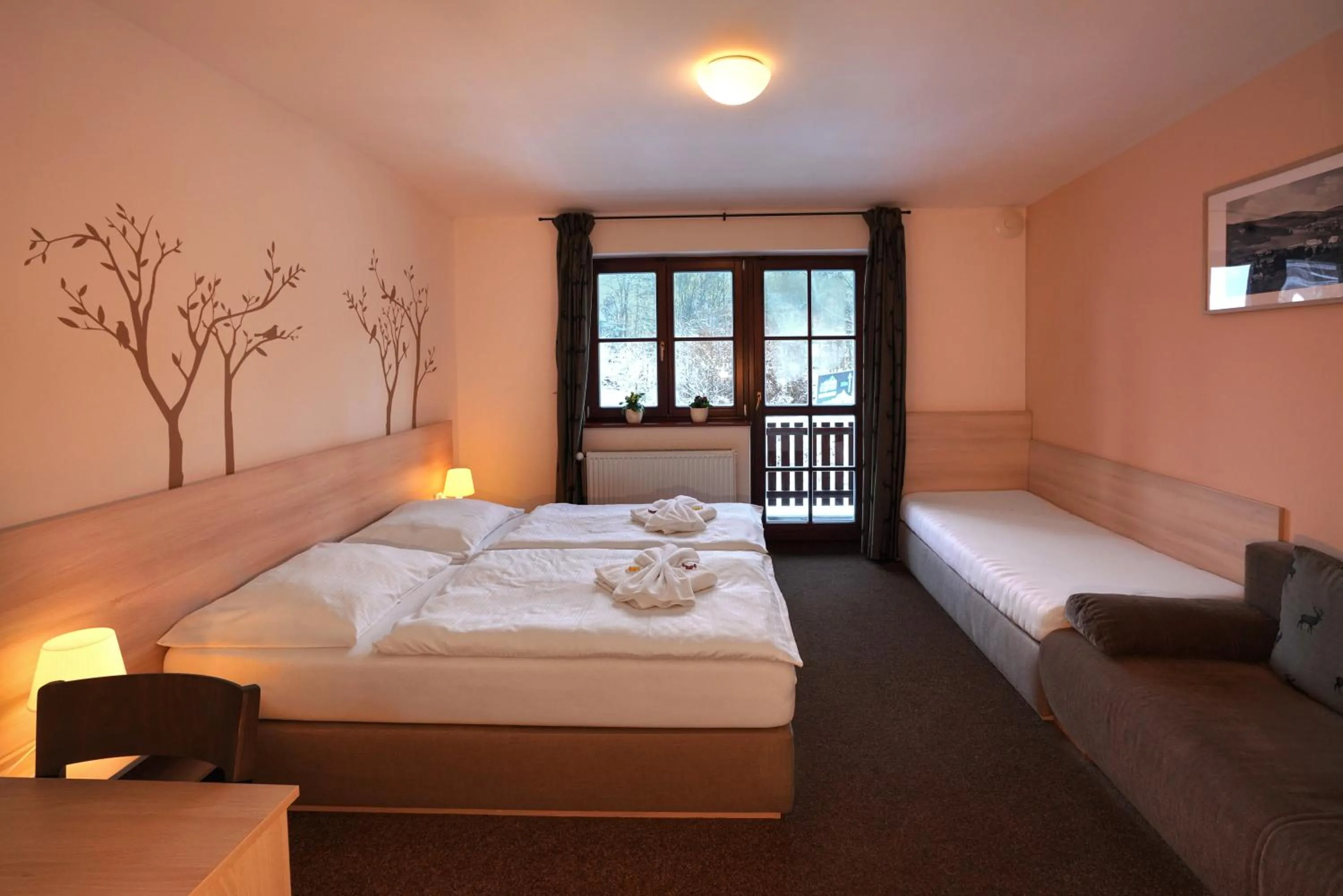 Bed in Wellness hotel Sauna