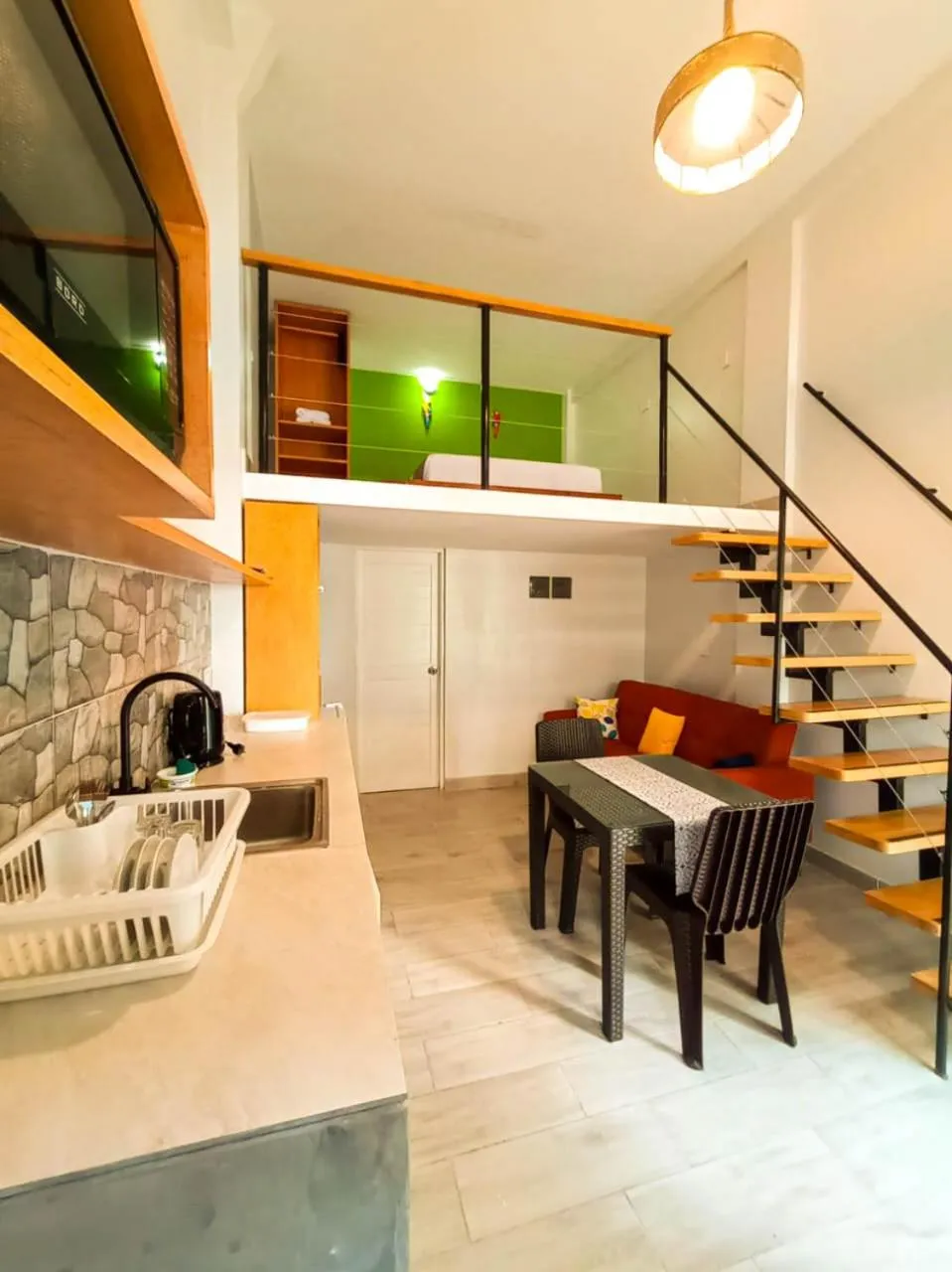 Seating area in La Quinta Loft Apartments