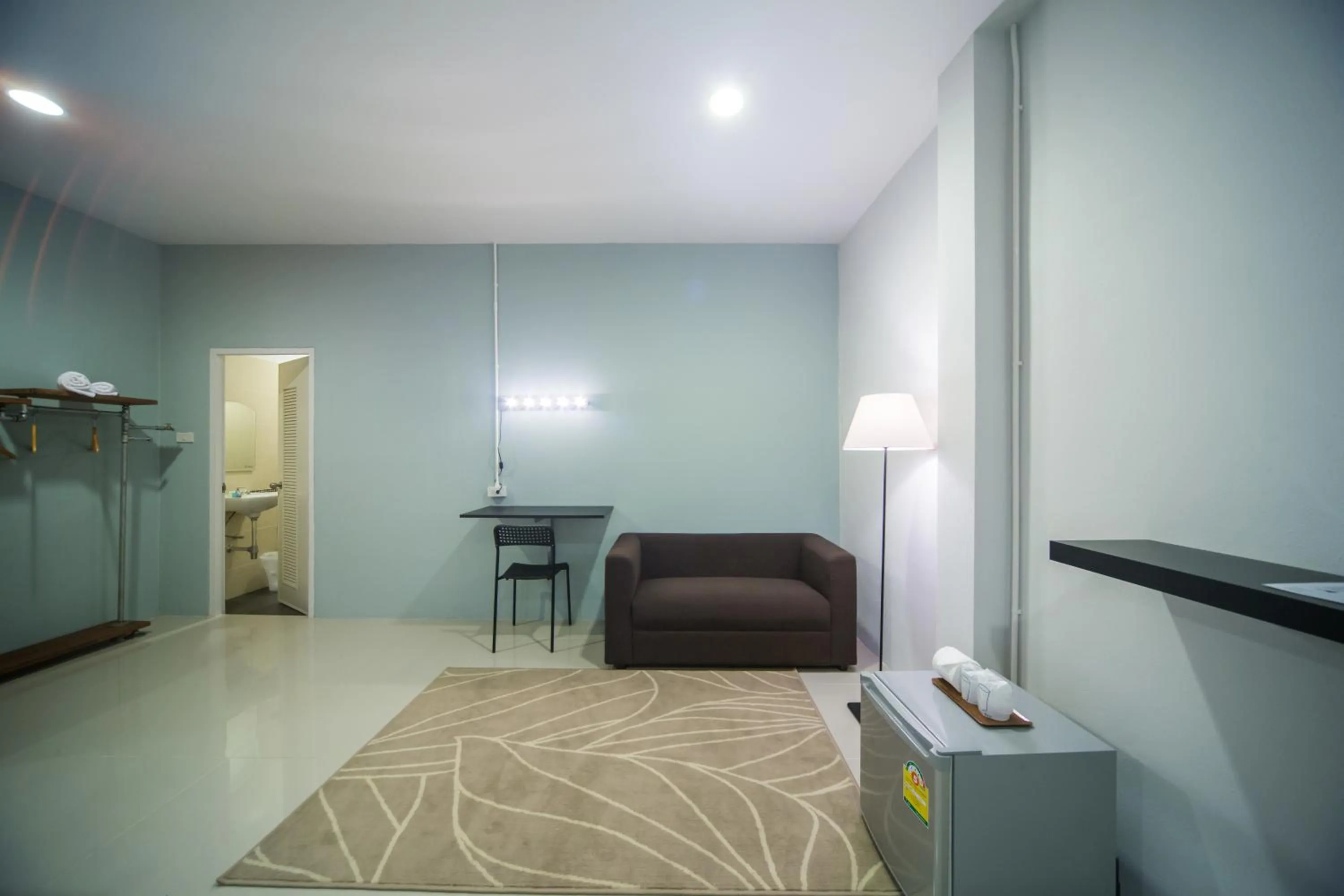 Living room, Bed in First Residence