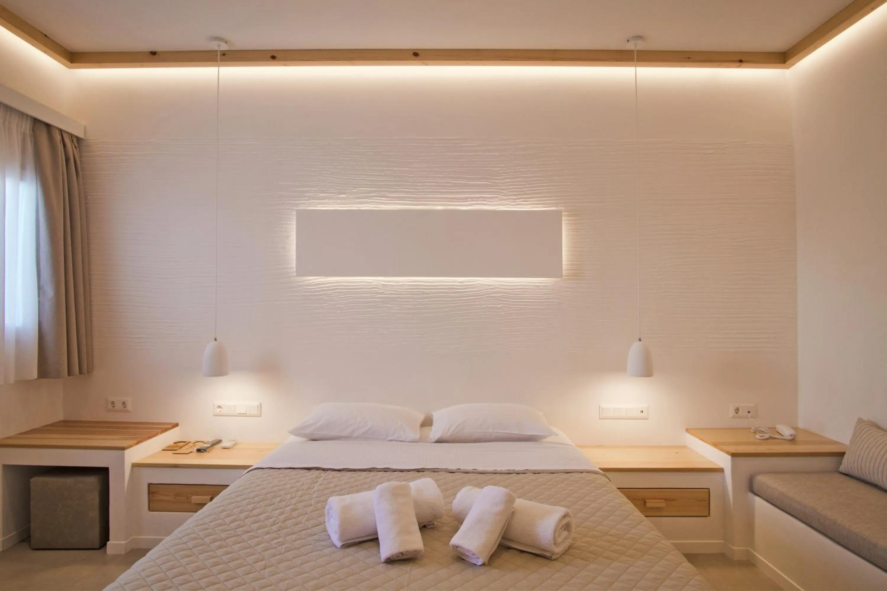 Bed in Kritikakis Village Hotel