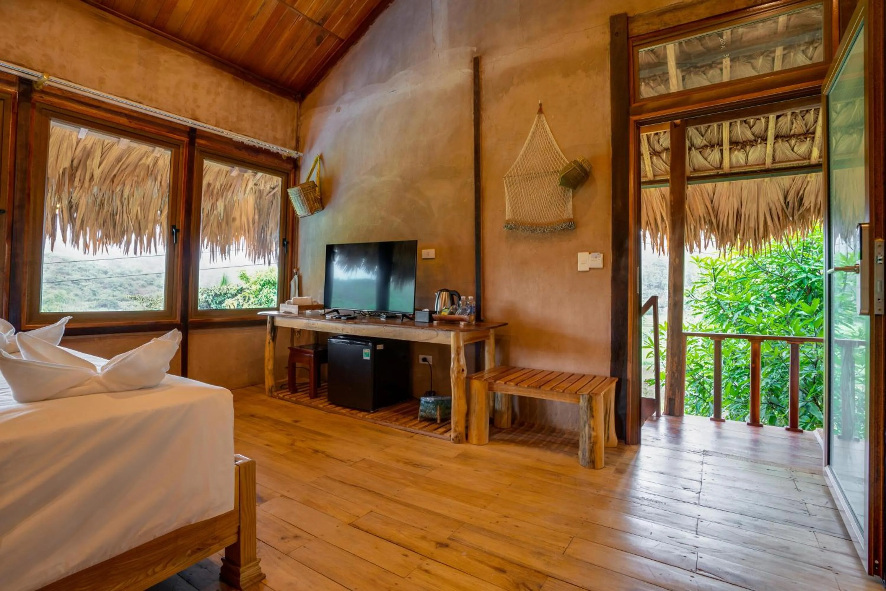 Natural landscape, Bed in Mai Chau Onsen Retreat
