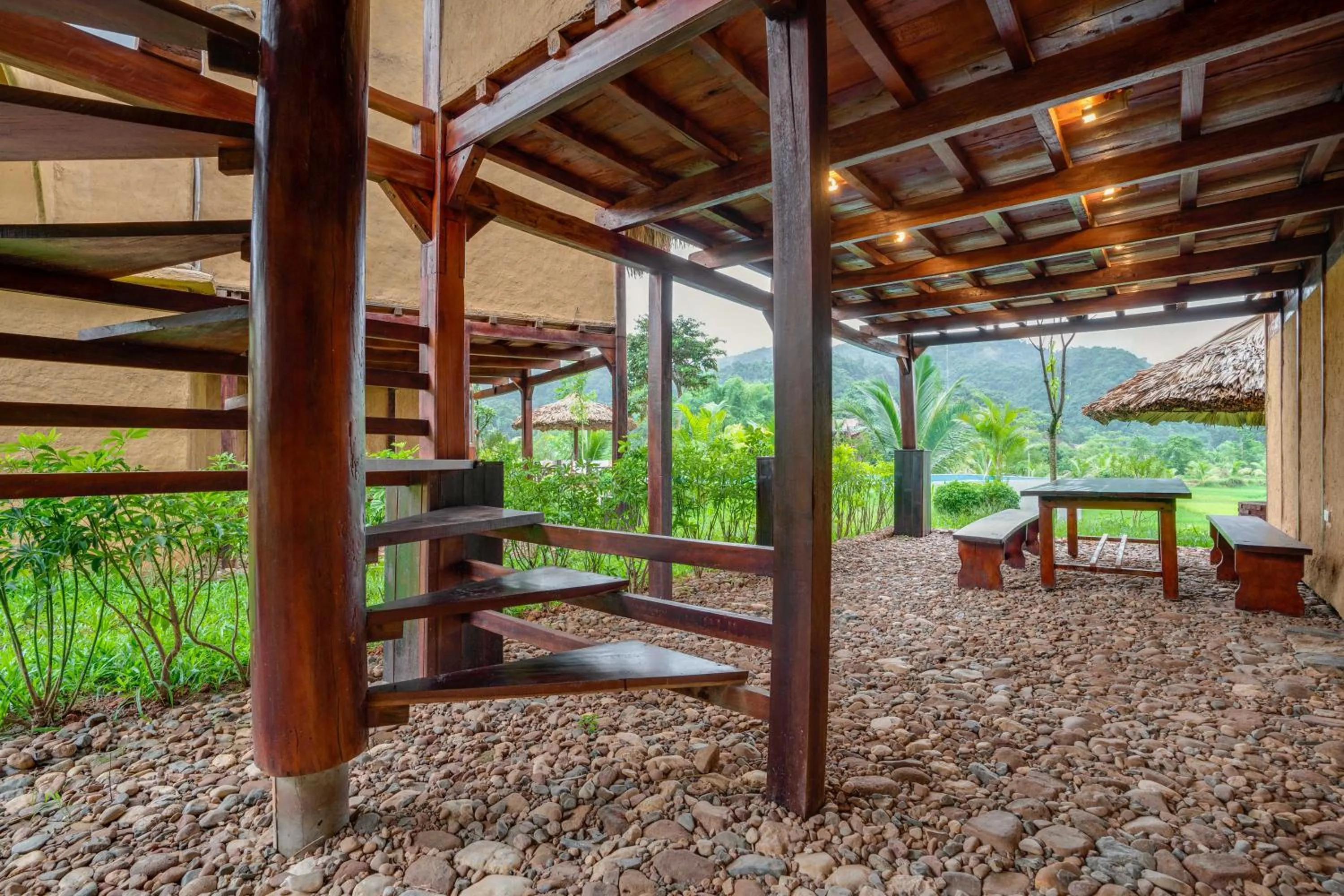 Patio in Mai Chau Onsen Retreat