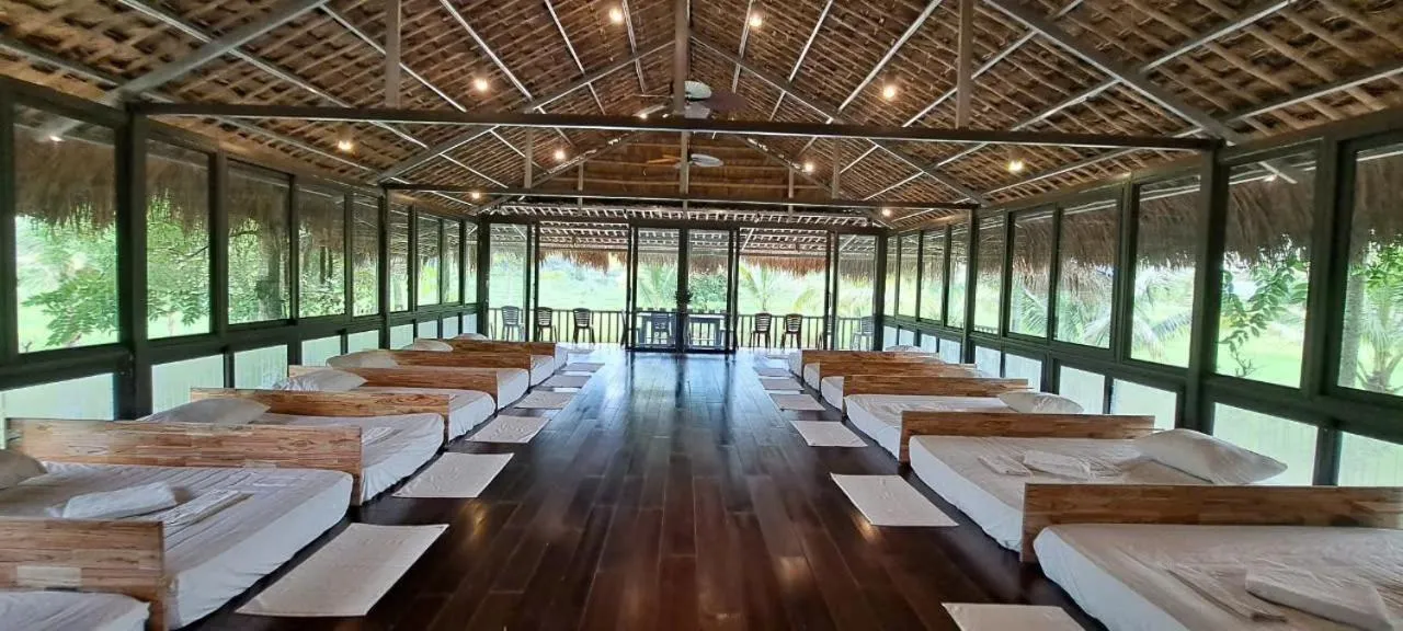 Bed in Mai Chau Onsen Retreat