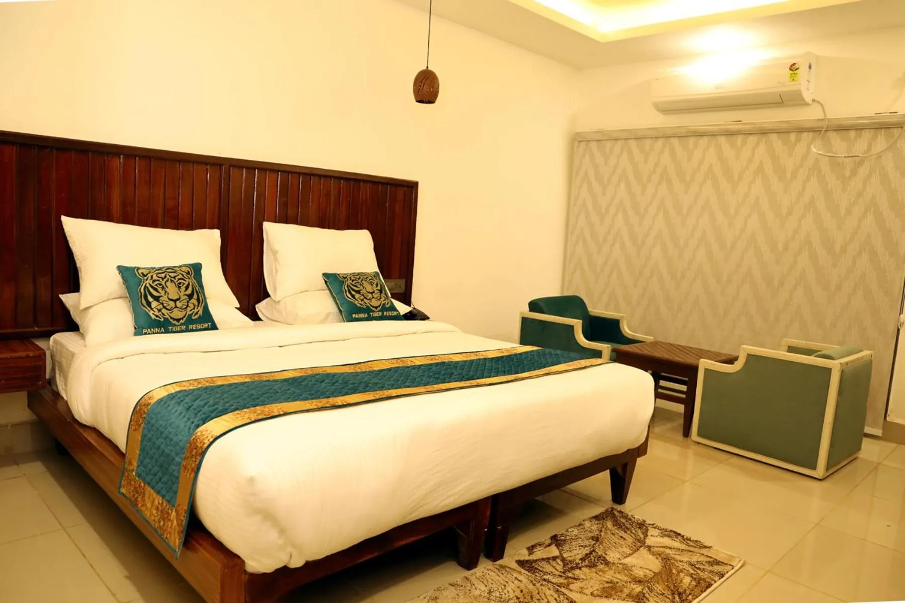 Photo of the whole room, Bed in Panna Tiger Resort- Riverside Property