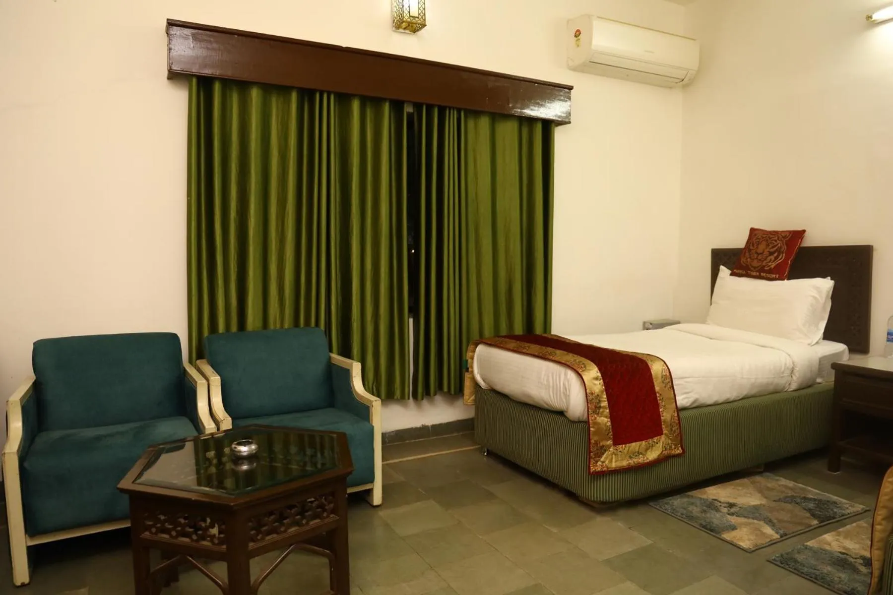 Photo of the whole room, Bed in Panna Tiger Resort- Riverside Property